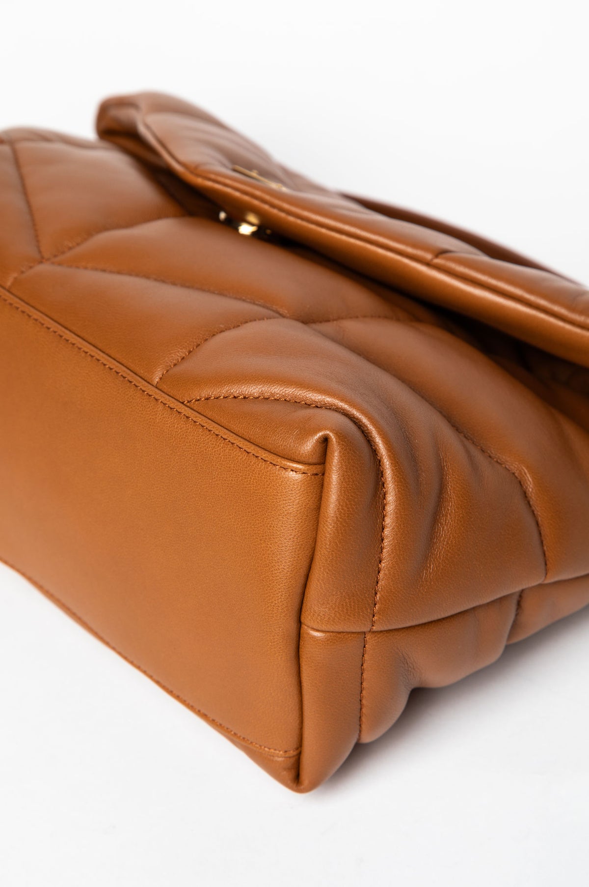 Saint Laurent Honey Brown Lambskin Medium Loulou Puffer Bag