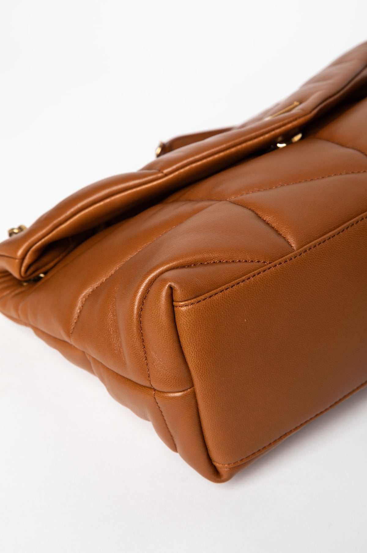 Saint Laurent Honey Brown Lambskin Medium Loulou Puffer Bag