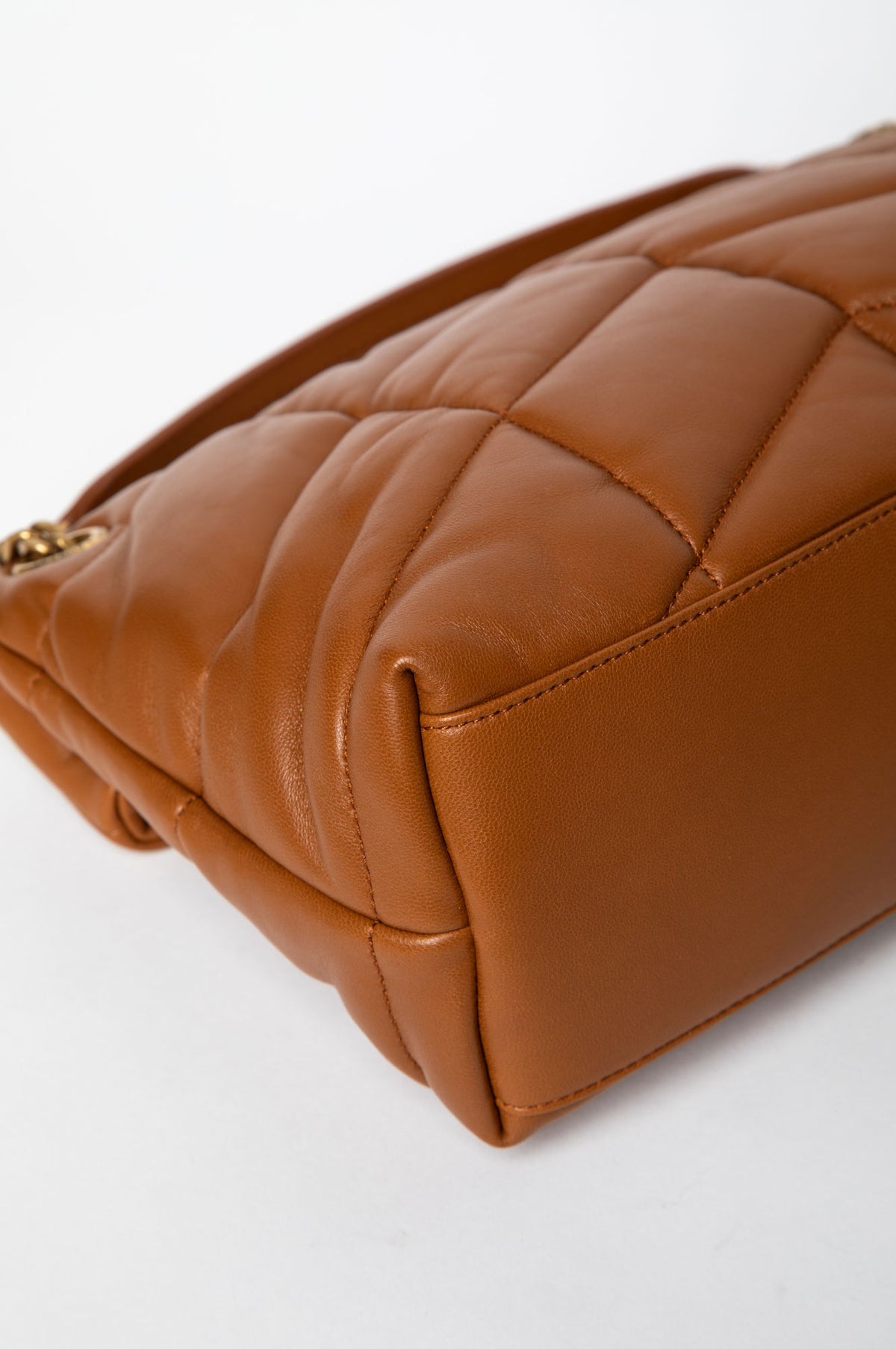 Saint Laurent Honey Brown Lambskin Medium Loulou Puffer Bag