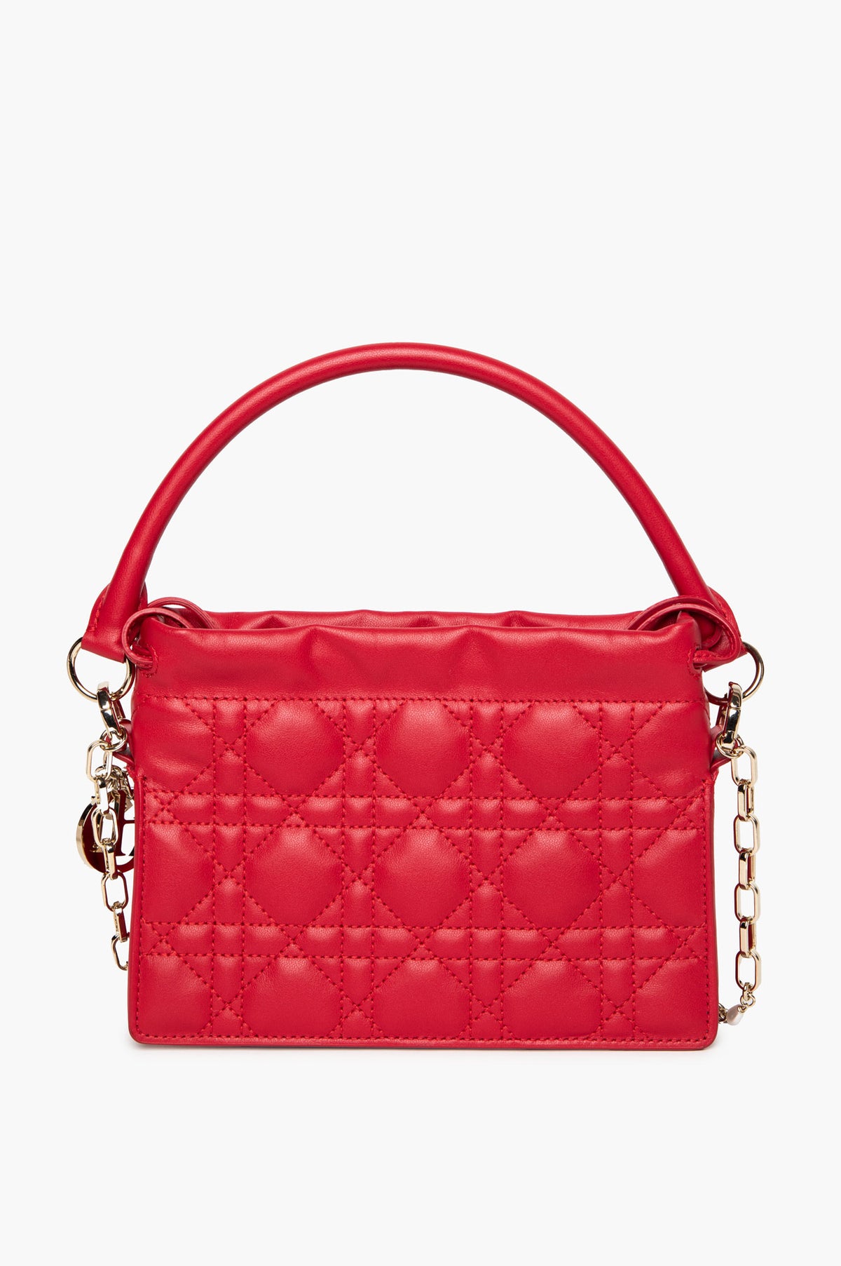 Christian Dior Red Leather Cannage Milly Mini Bag
