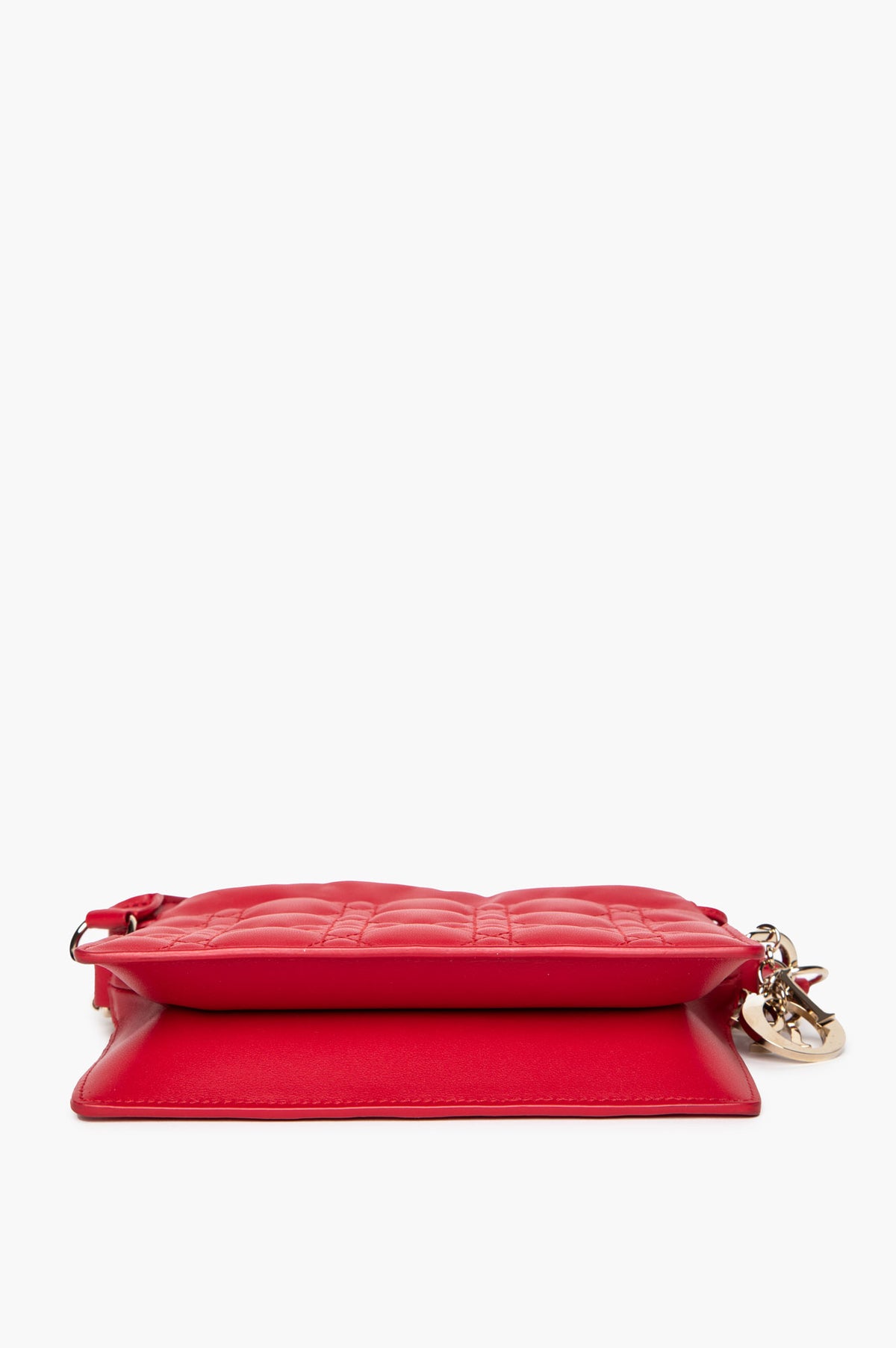 Christian Dior Red Leather Cannage Milly Mini Bag