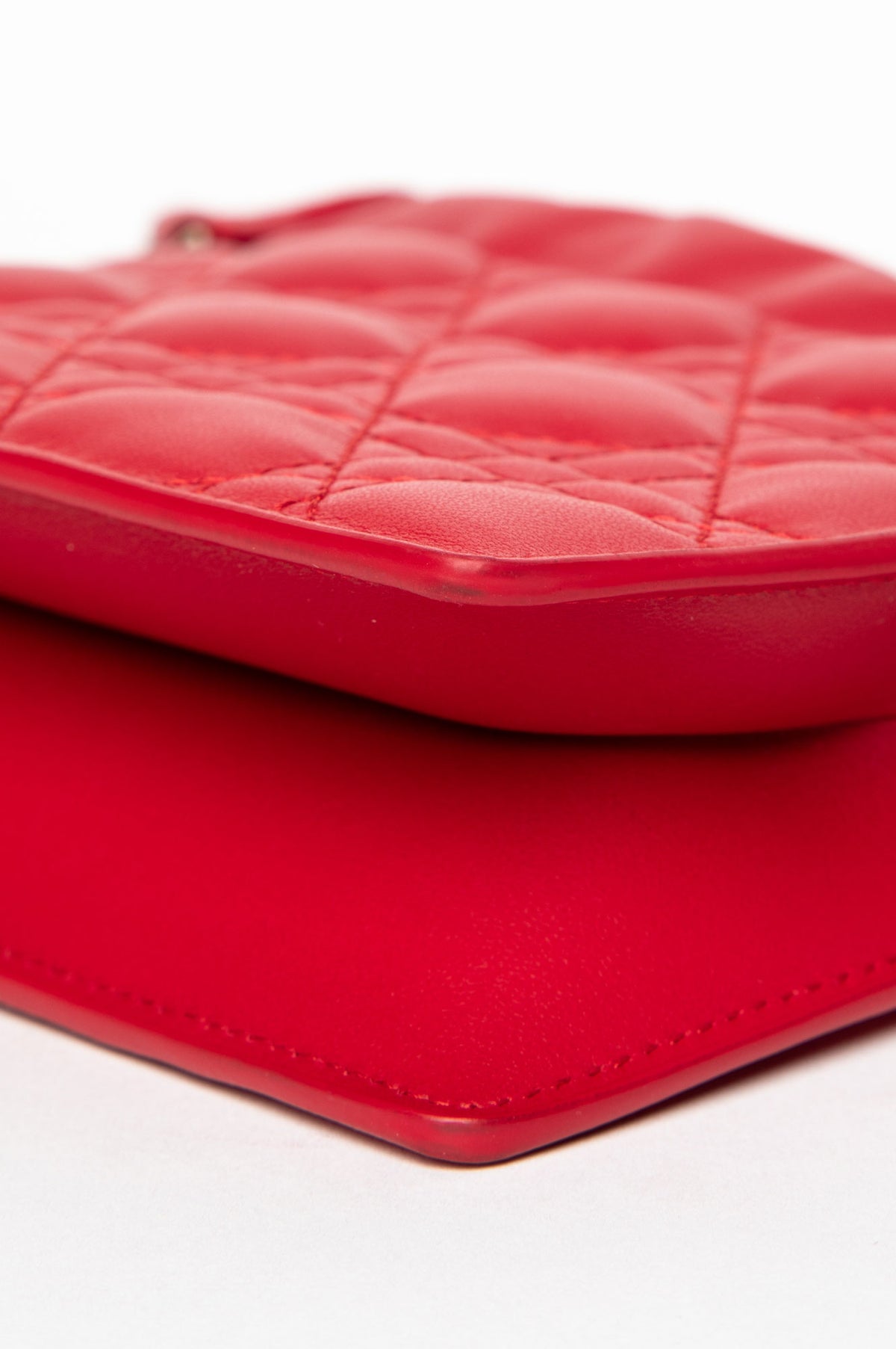 Christian Dior Red Leather Cannage Milly Mini Bag