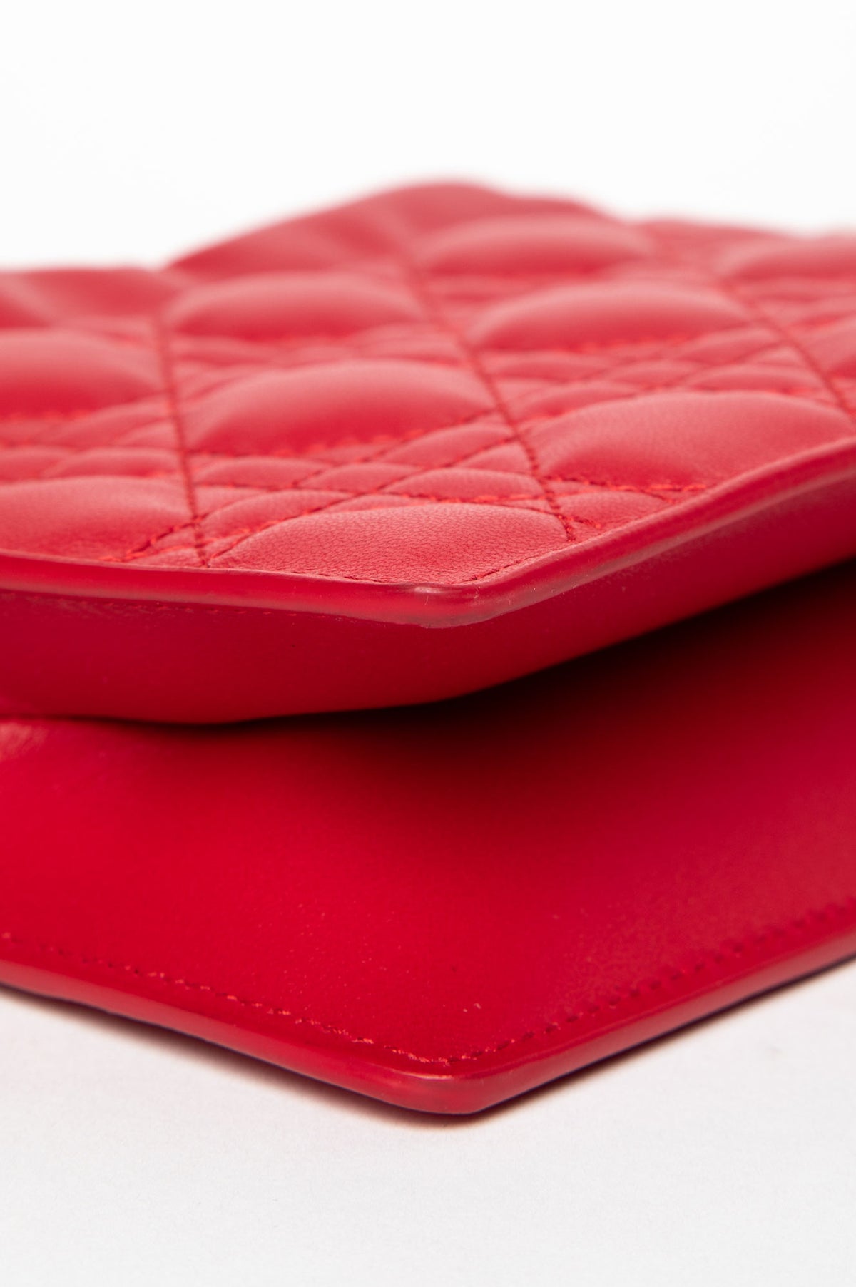 Christian Dior Red Leather Cannage Milly Mini Bag