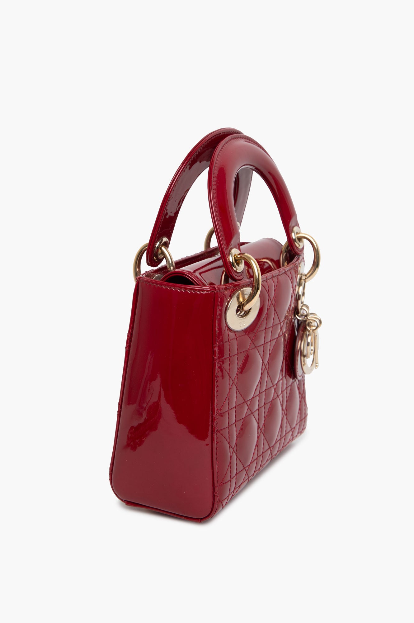 Christian Dior Mini Patent Red Cannage Lady Dior