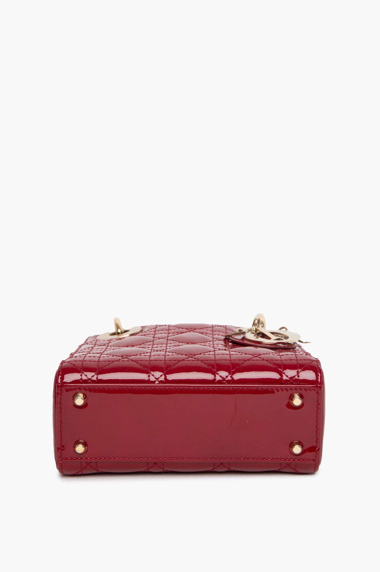 Christian Dior Mini Patent Red Cannage Lady Dior