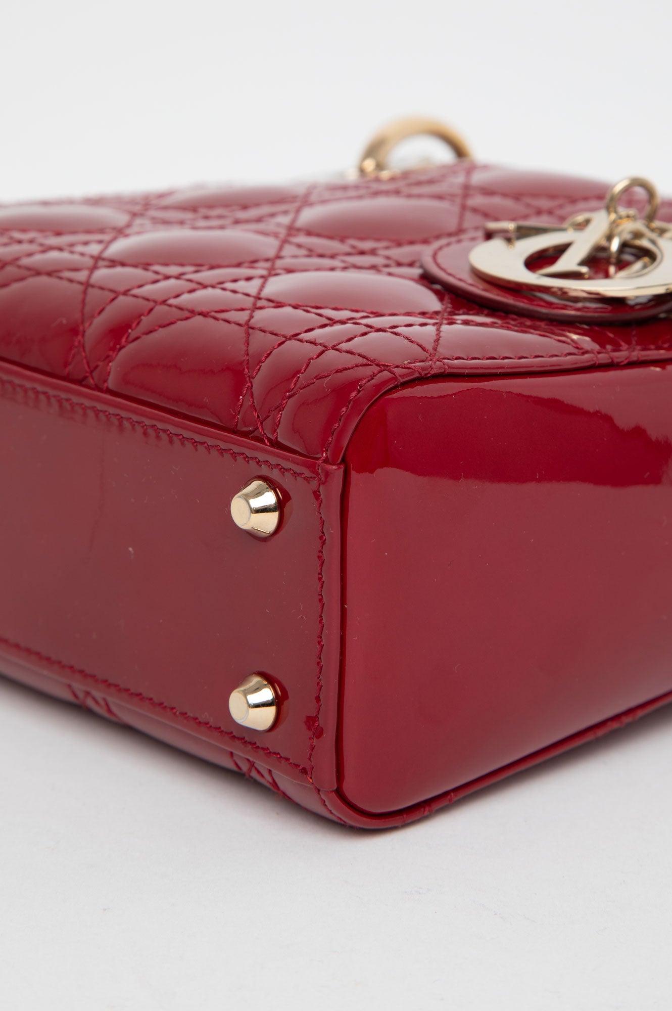 Christian Dior Mini Patent Red Cannage Lady Dior