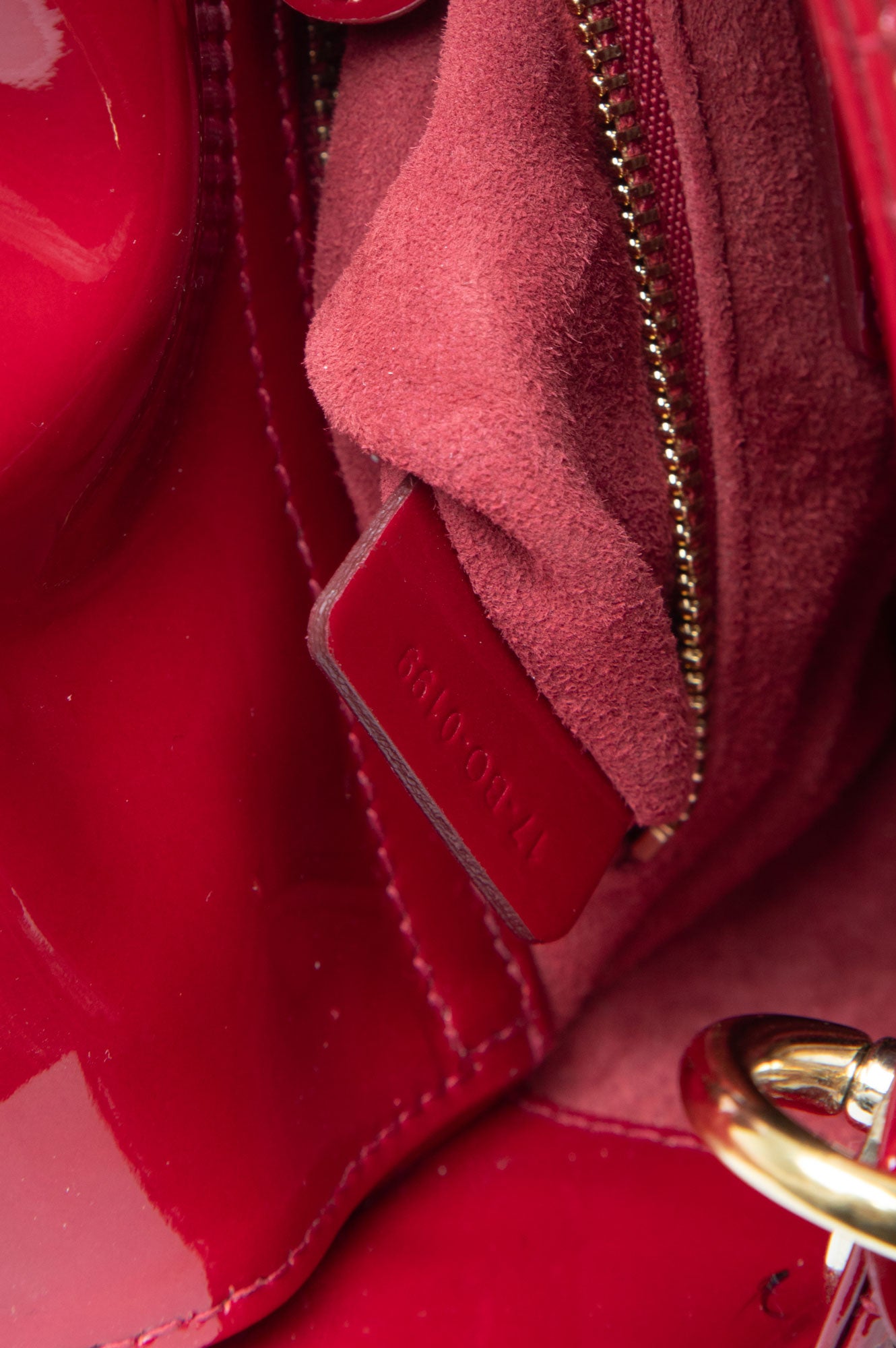 Christian Dior Mini Patent Red Cannage Lady Dior