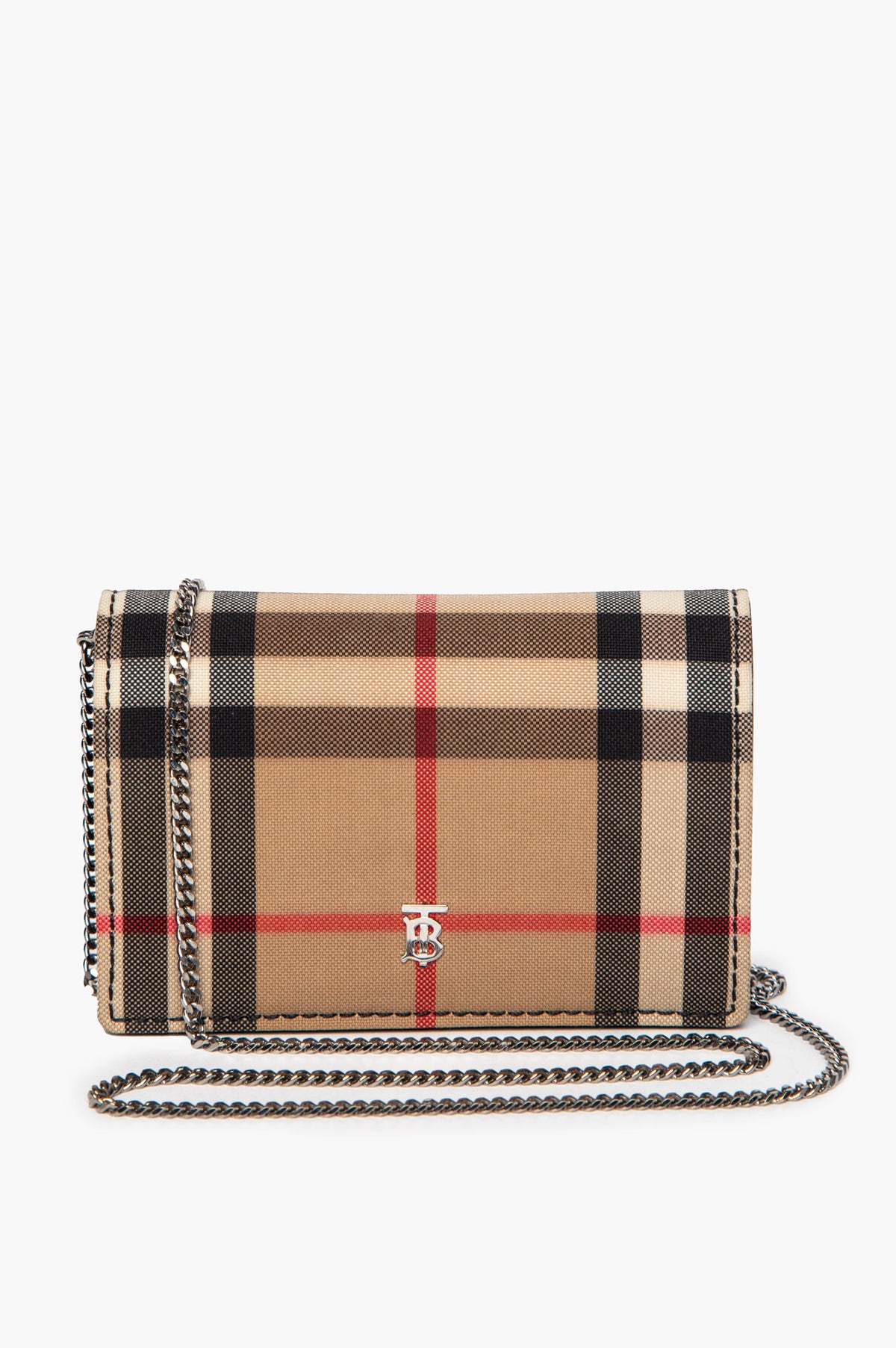Burberry Check Micro Pouch with Chain