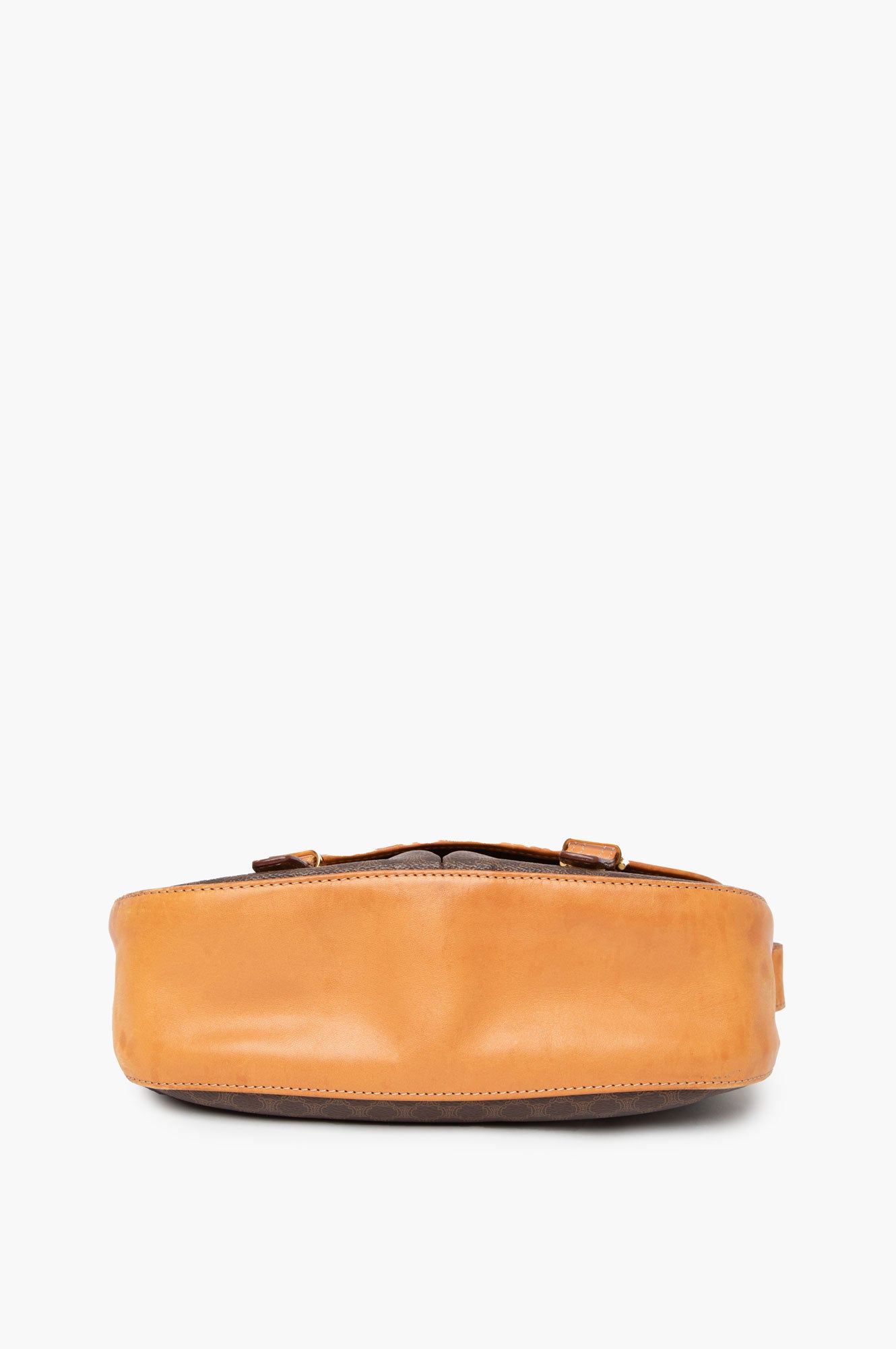 Celine Brown Monogram Macadam Crossbody Flap Bag