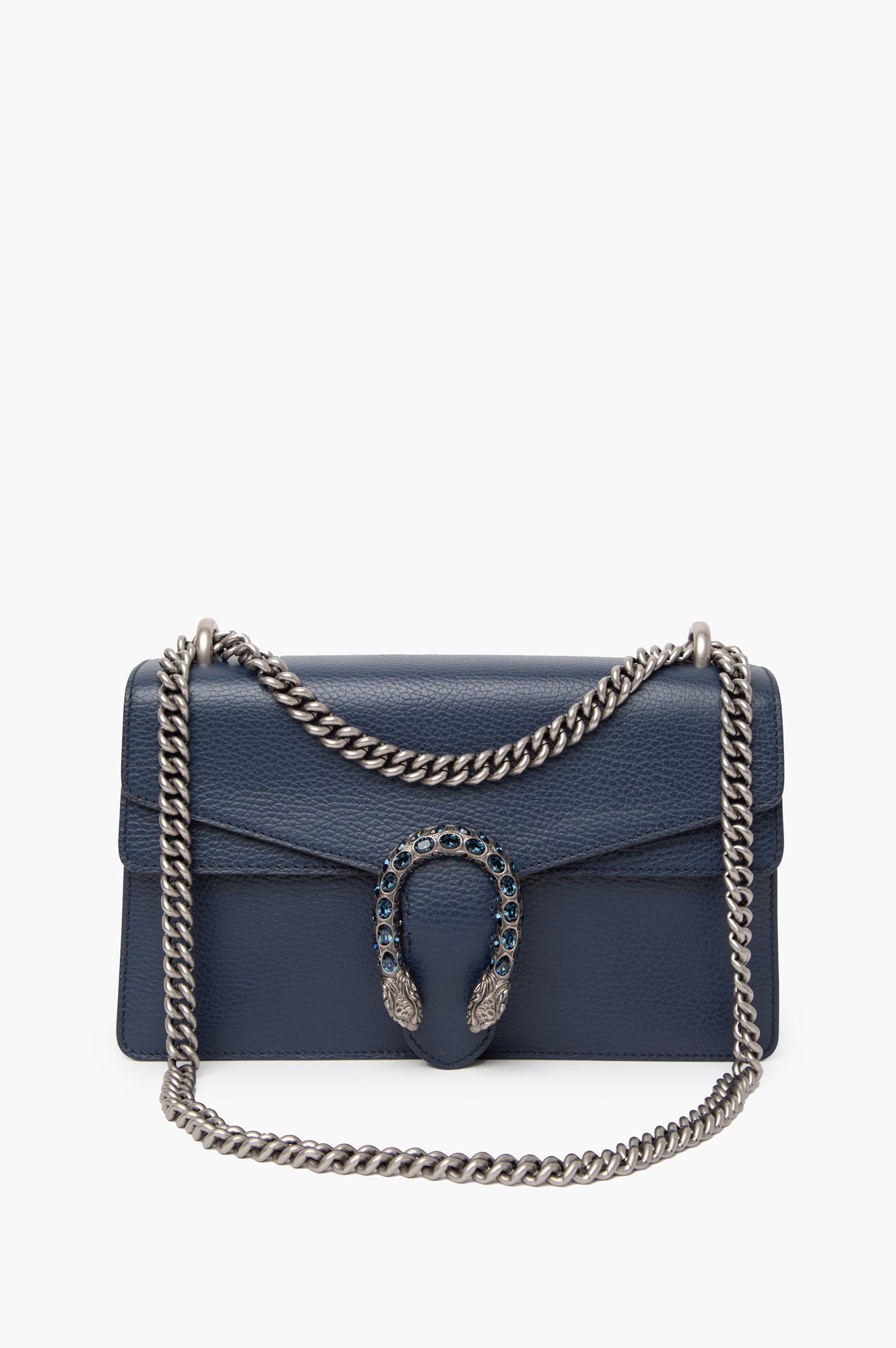 Gucci Navy Dionysus Calfskin Leather Chain Bag Size Small