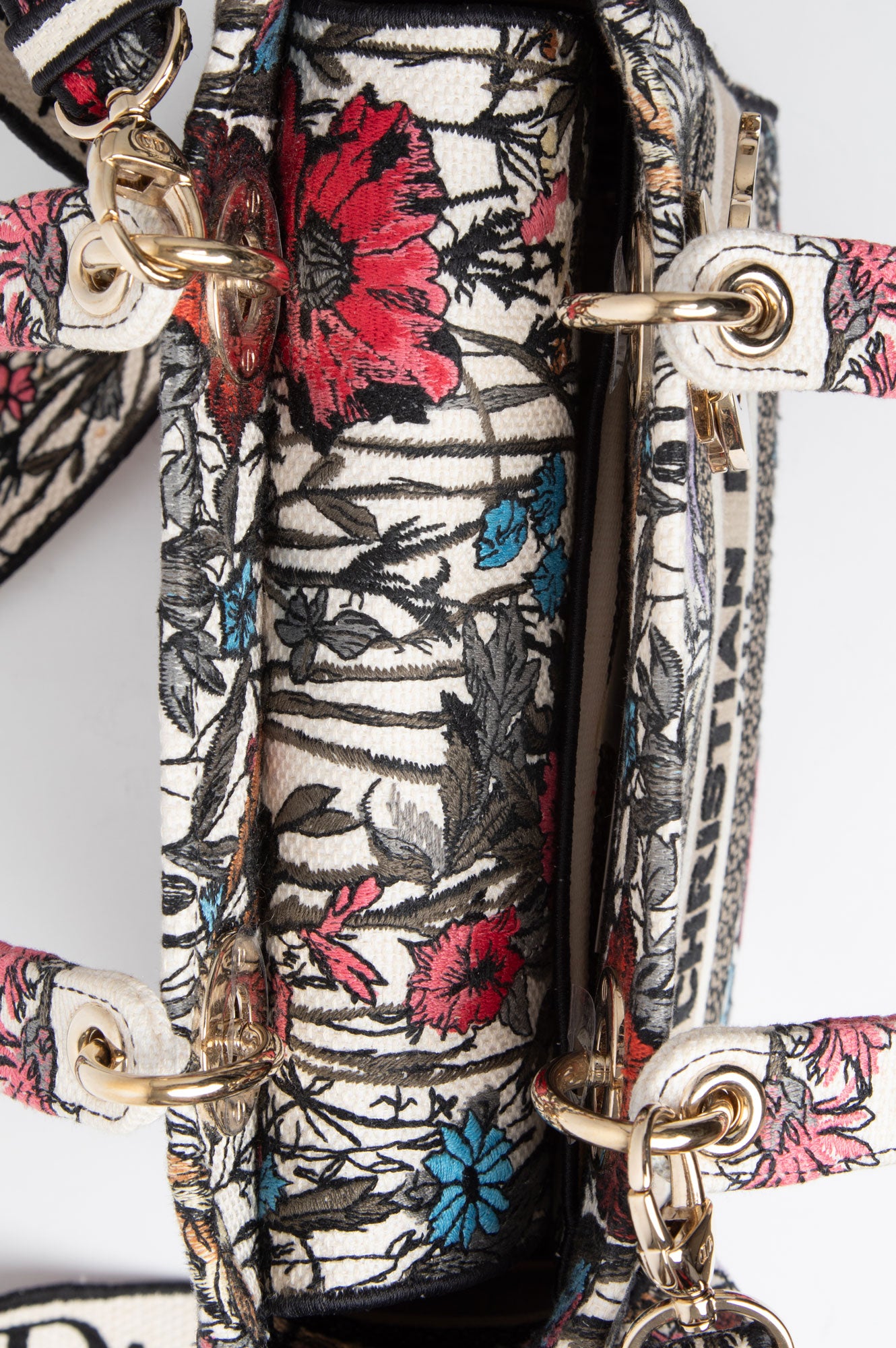 Christian Dior Lady D-Lite Florilegio Embroidery Medium Bag