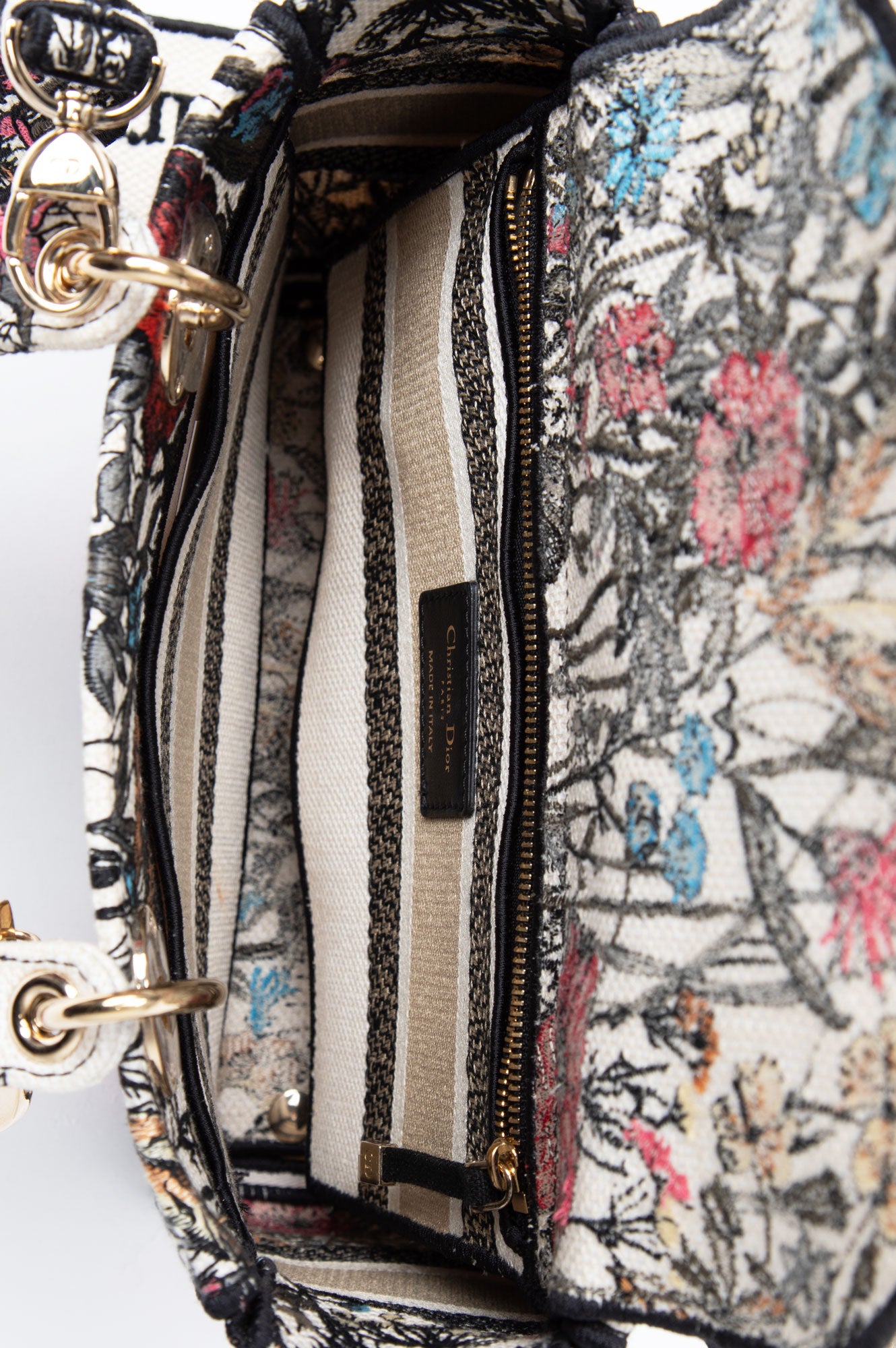 Christian Dior Lady D-Lite Florilegio Embroidery Medium Bag