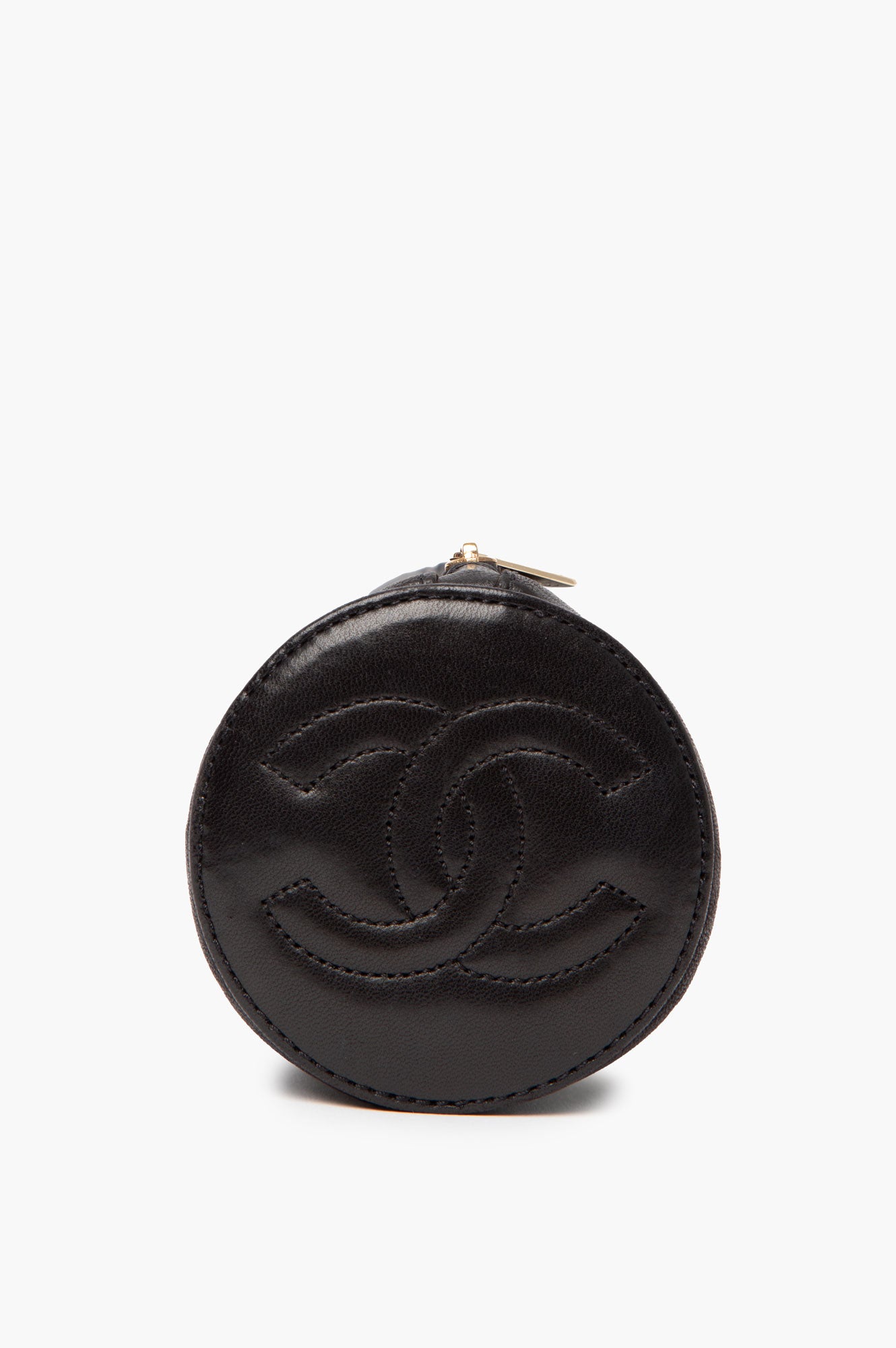 Chanel 2003 Black Leather Cosmetic Bag