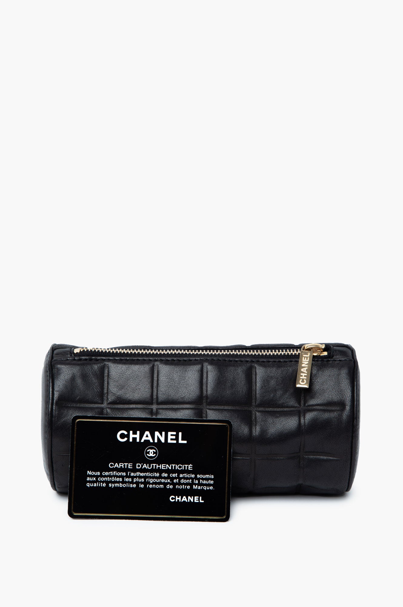 Chanel 2003 Black Leather Cosmetic Bag