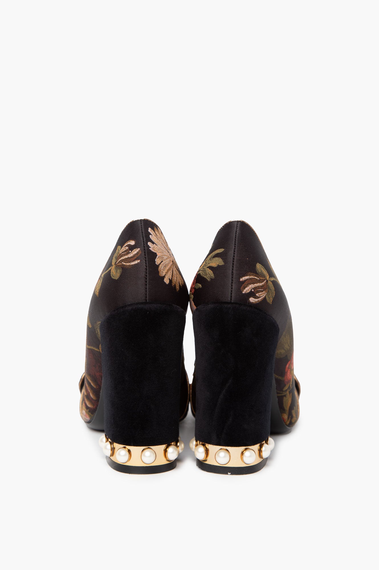 D&G Golden Baroque Black Velvet Pumps Size 40