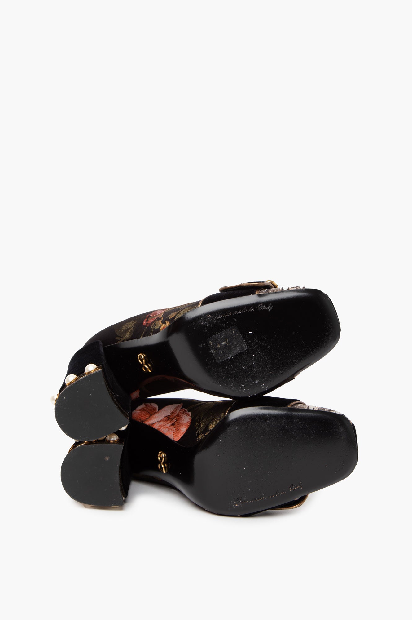 D&G Golden Baroque Black Velvet Pumps Size 40