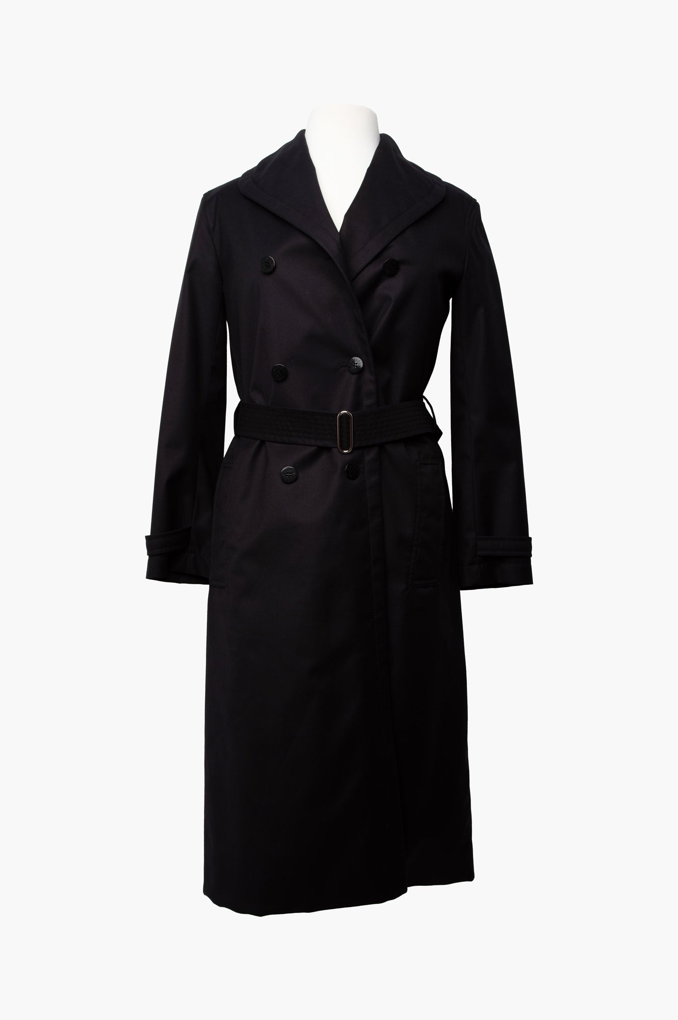 Hermes Black Trench Coat 36