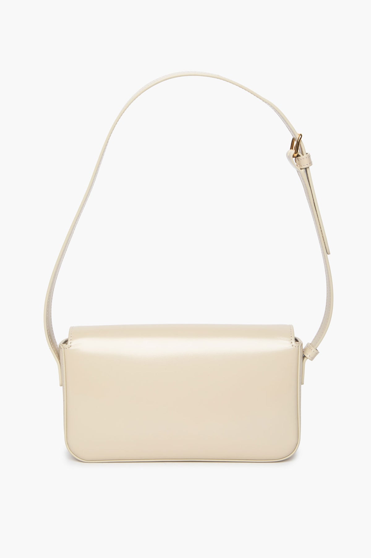 Celine Cream Shiny Calfskin Triomphe Claude 2023 Shoulder Bag