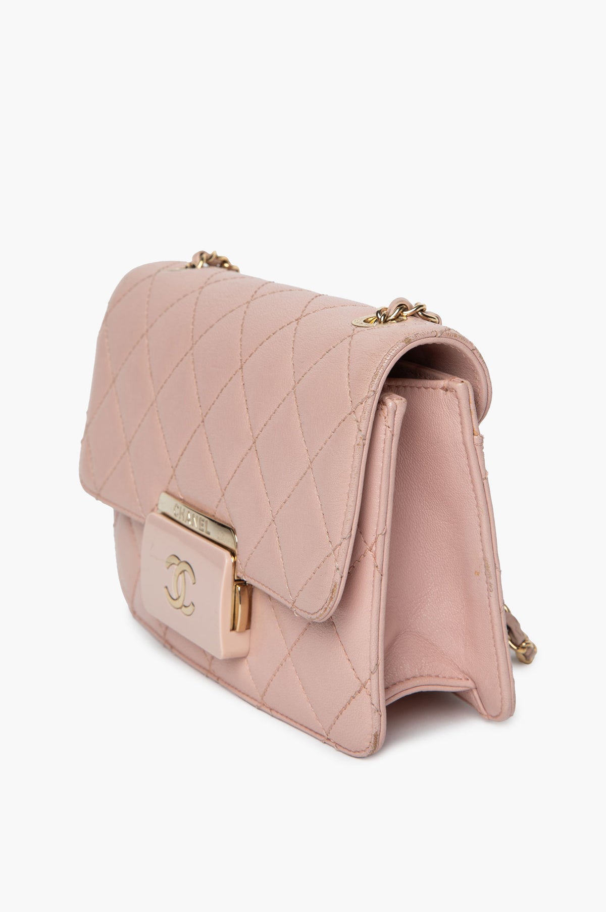 Chanel Pink Quilted Sheepskin Mini Beauty Lock Flap Bag