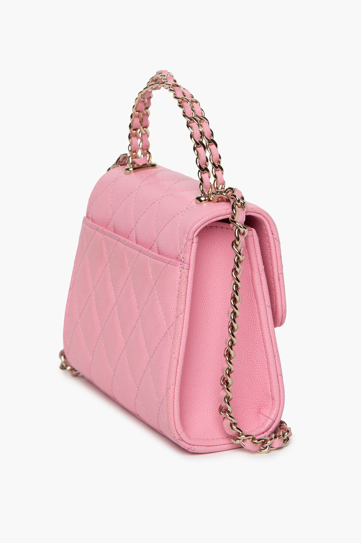 Chanel Cruise 2026 Pink Quilted Caviar Mini Chain Top Handle Bag