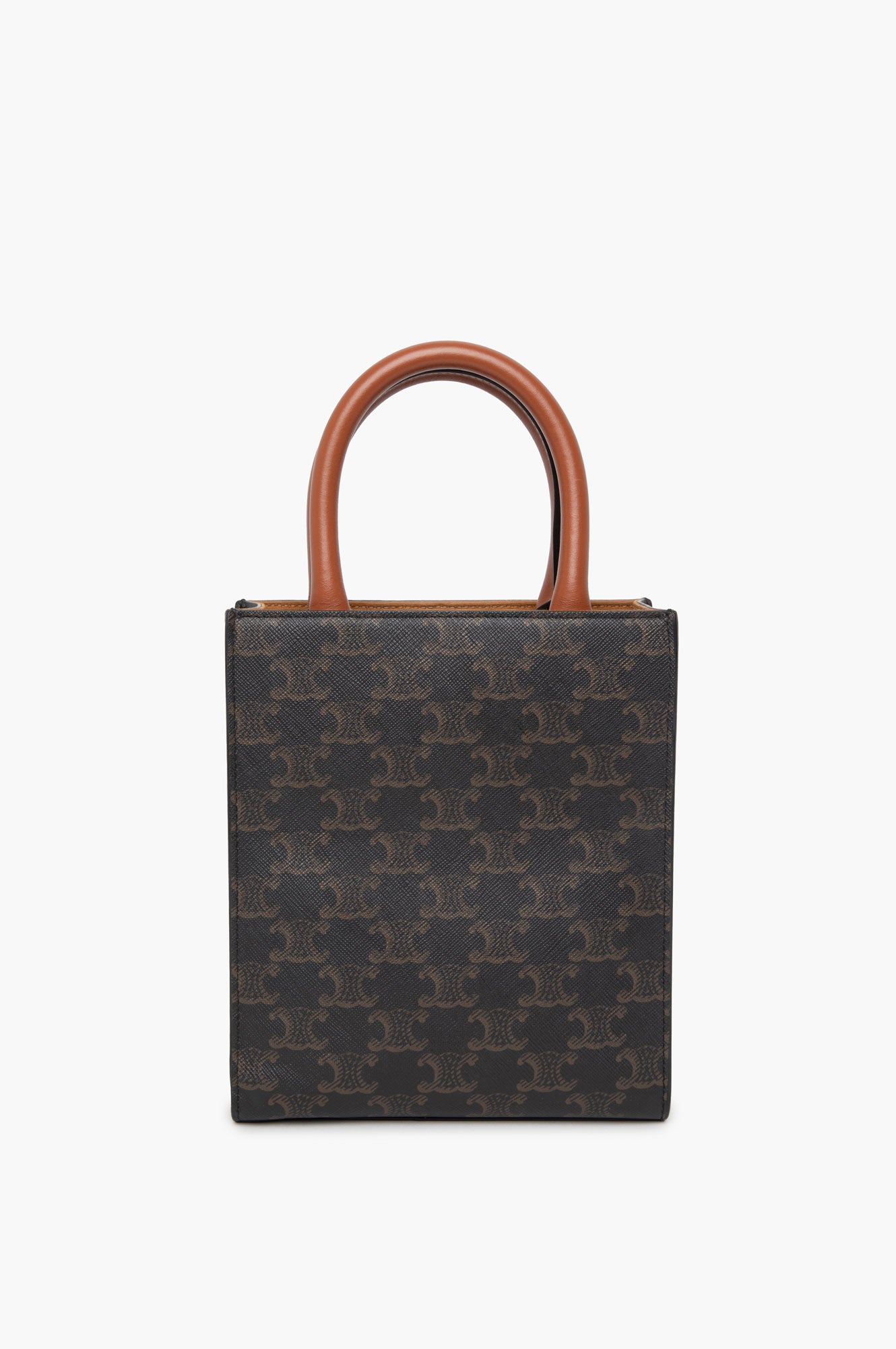 Celine Brown Vertical Triomphe Canvas Bag