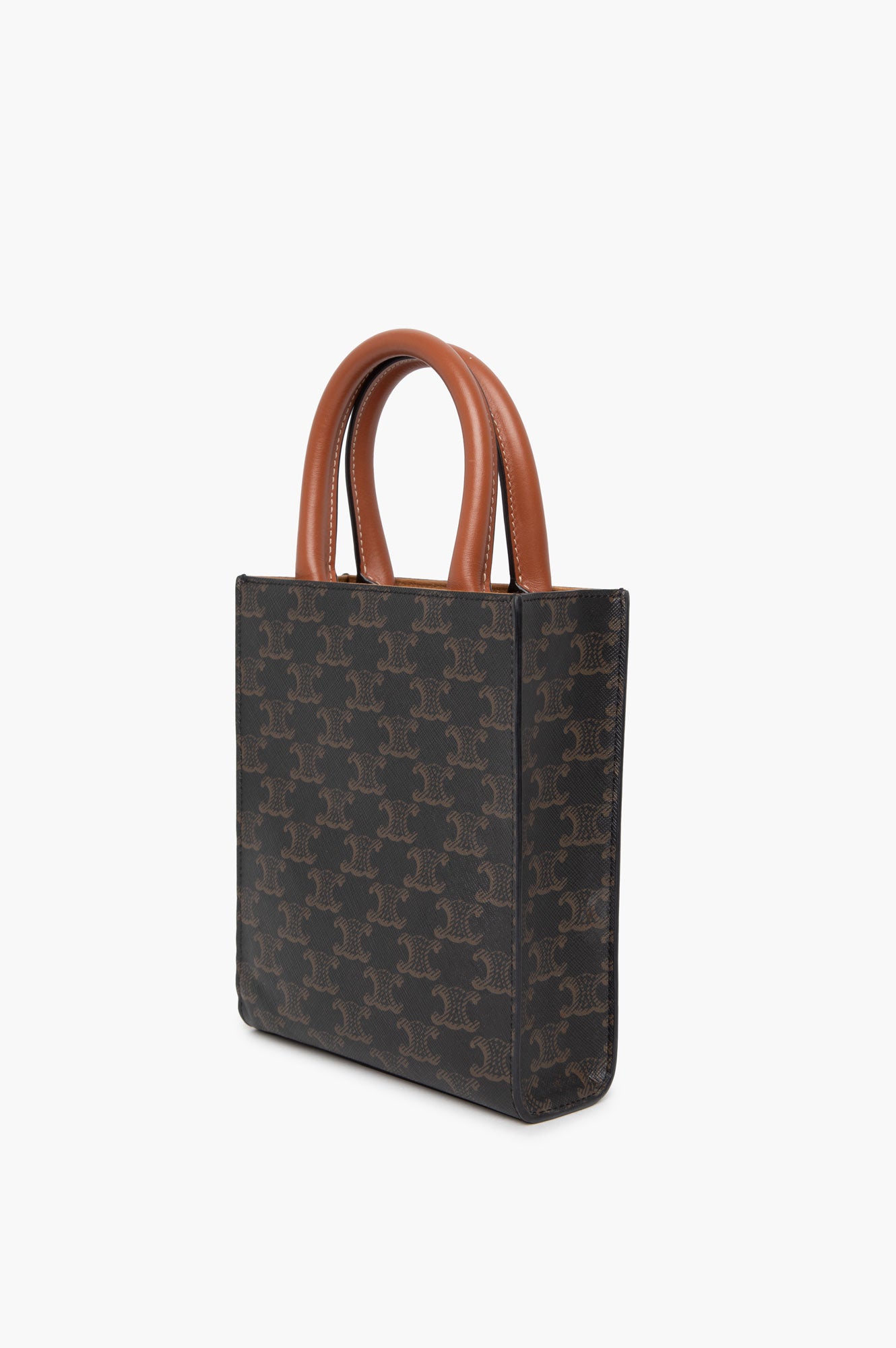 Celine Brown Vertical Triomphe Canvas Bag