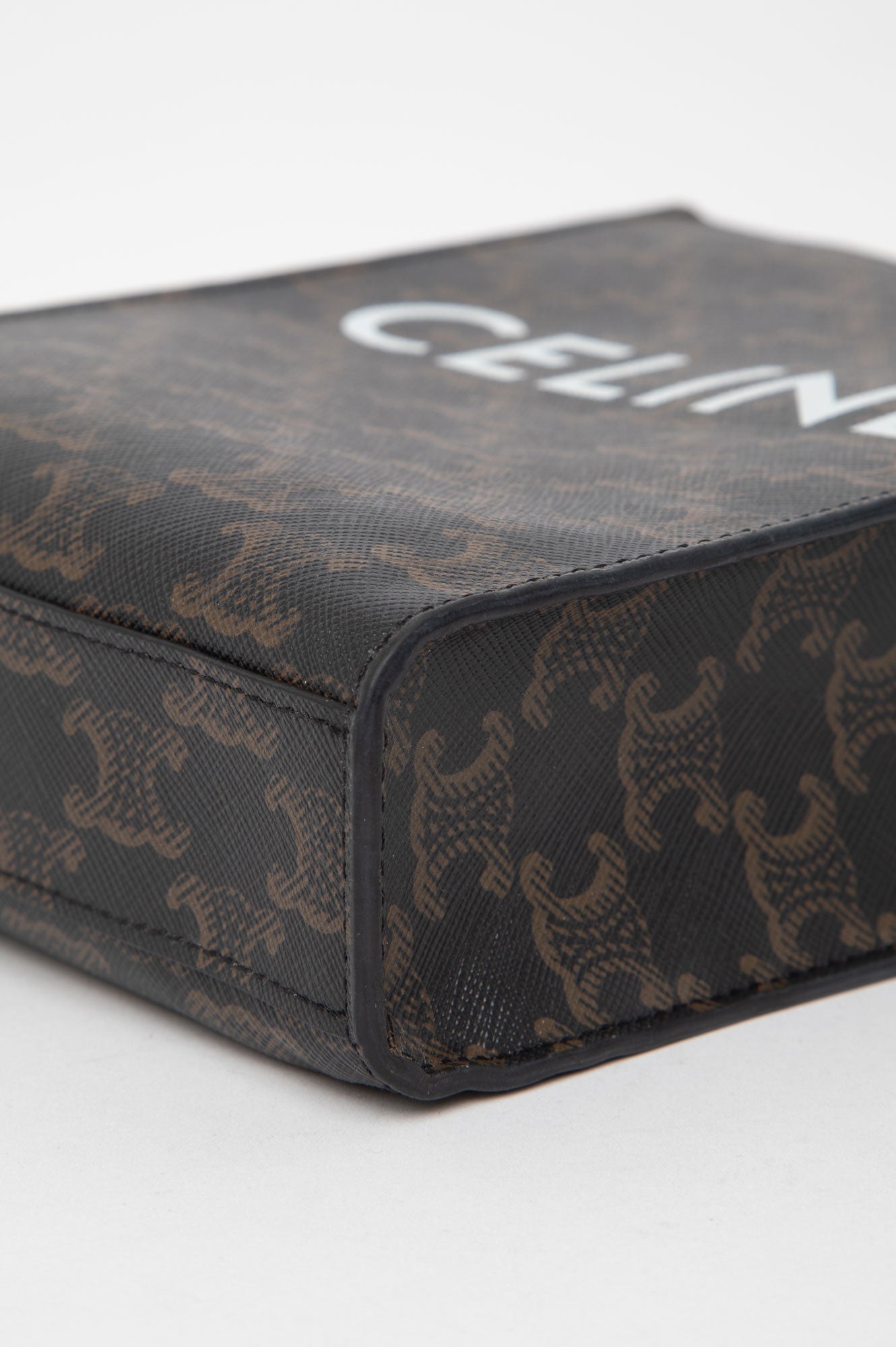 Celine Brown Vertical Triomphe Canvas Bag