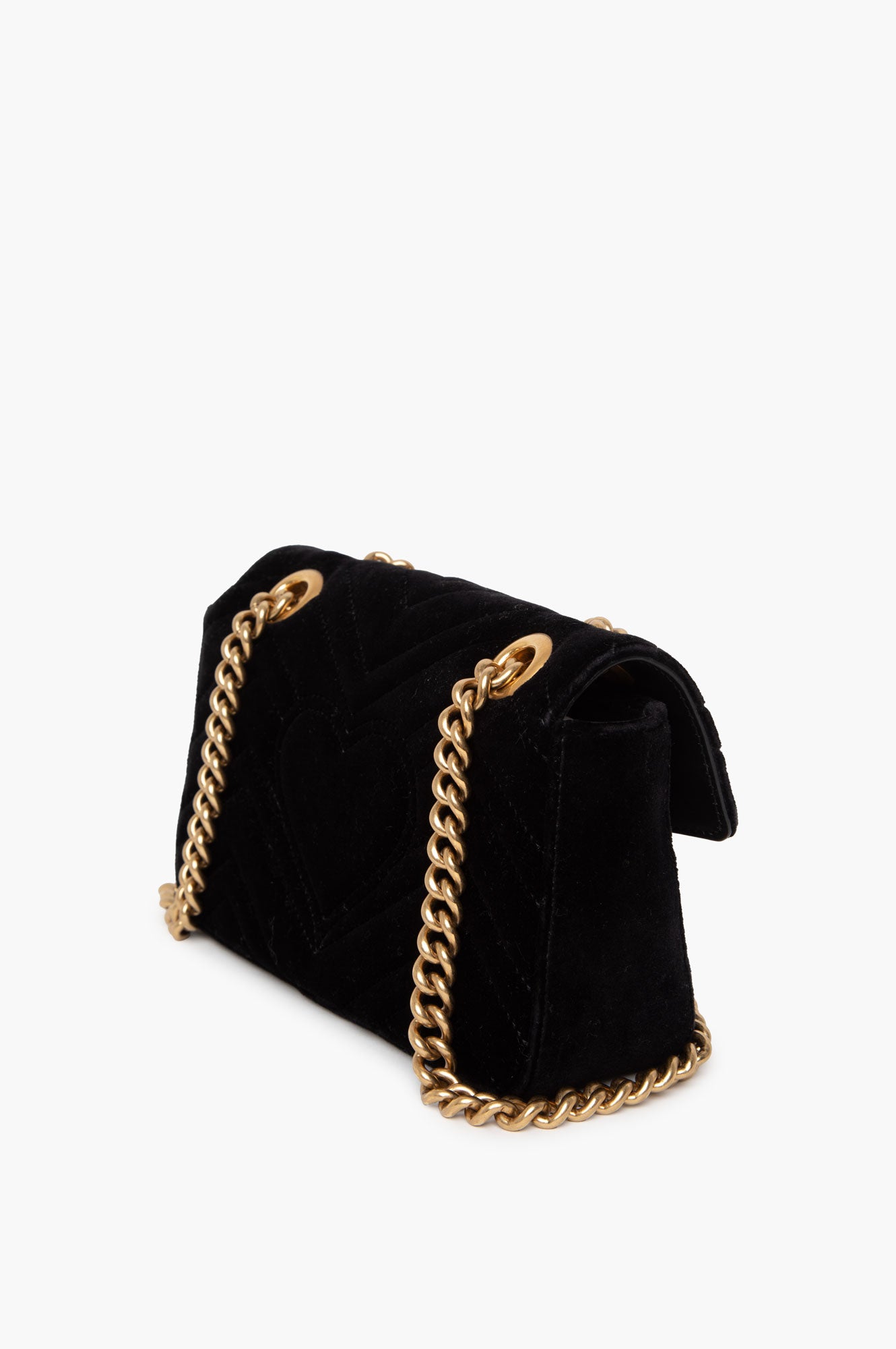 Gucci Black GG Marmont Velvet Bag