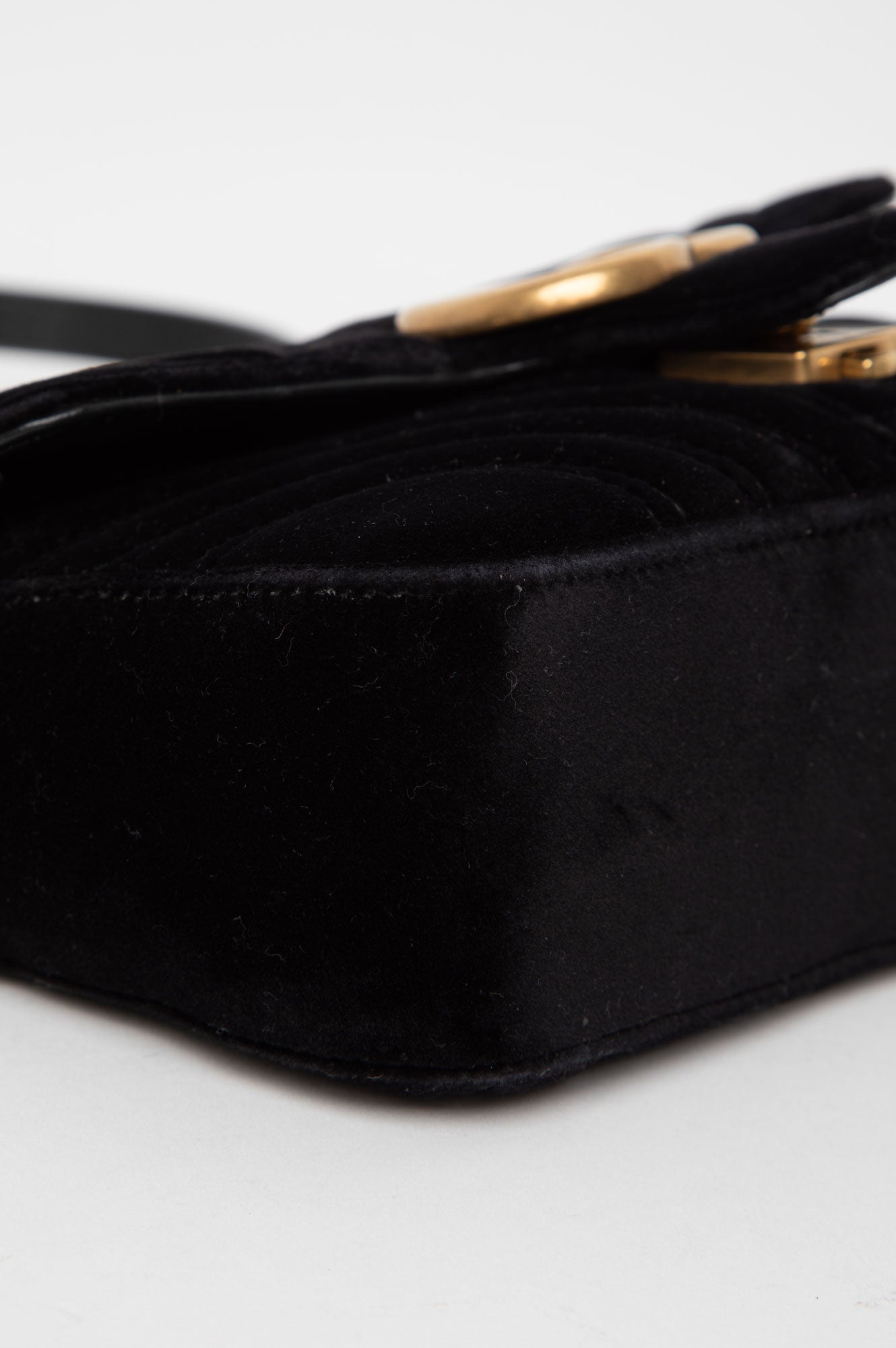 Gucci Black GG Marmont Velvet Bag