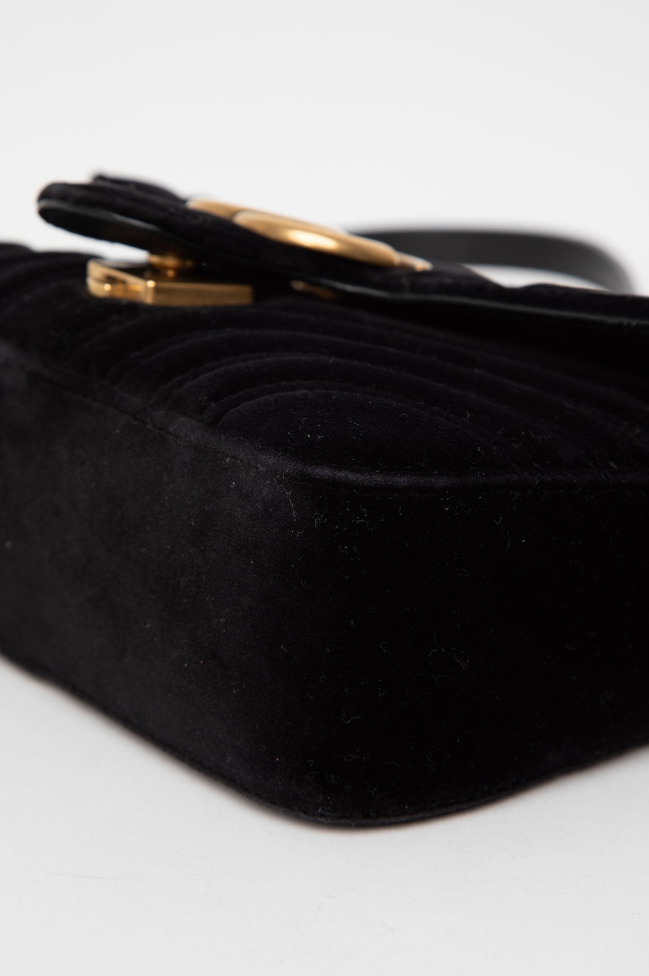 Gucci Black GG Marmont Velvet Bag