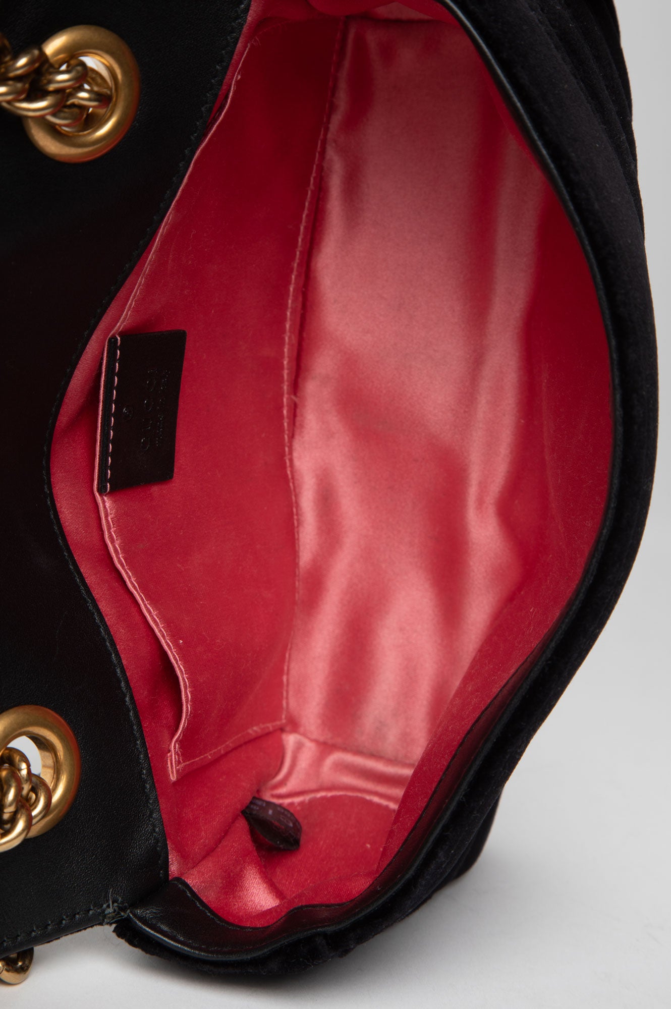 Gucci Black GG Marmont Velvet Bag