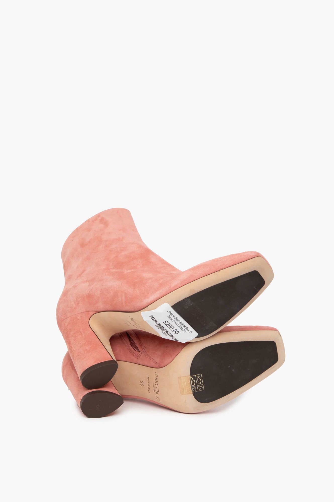 Jimmy Choo Suede Peach Rose Boots Size 36