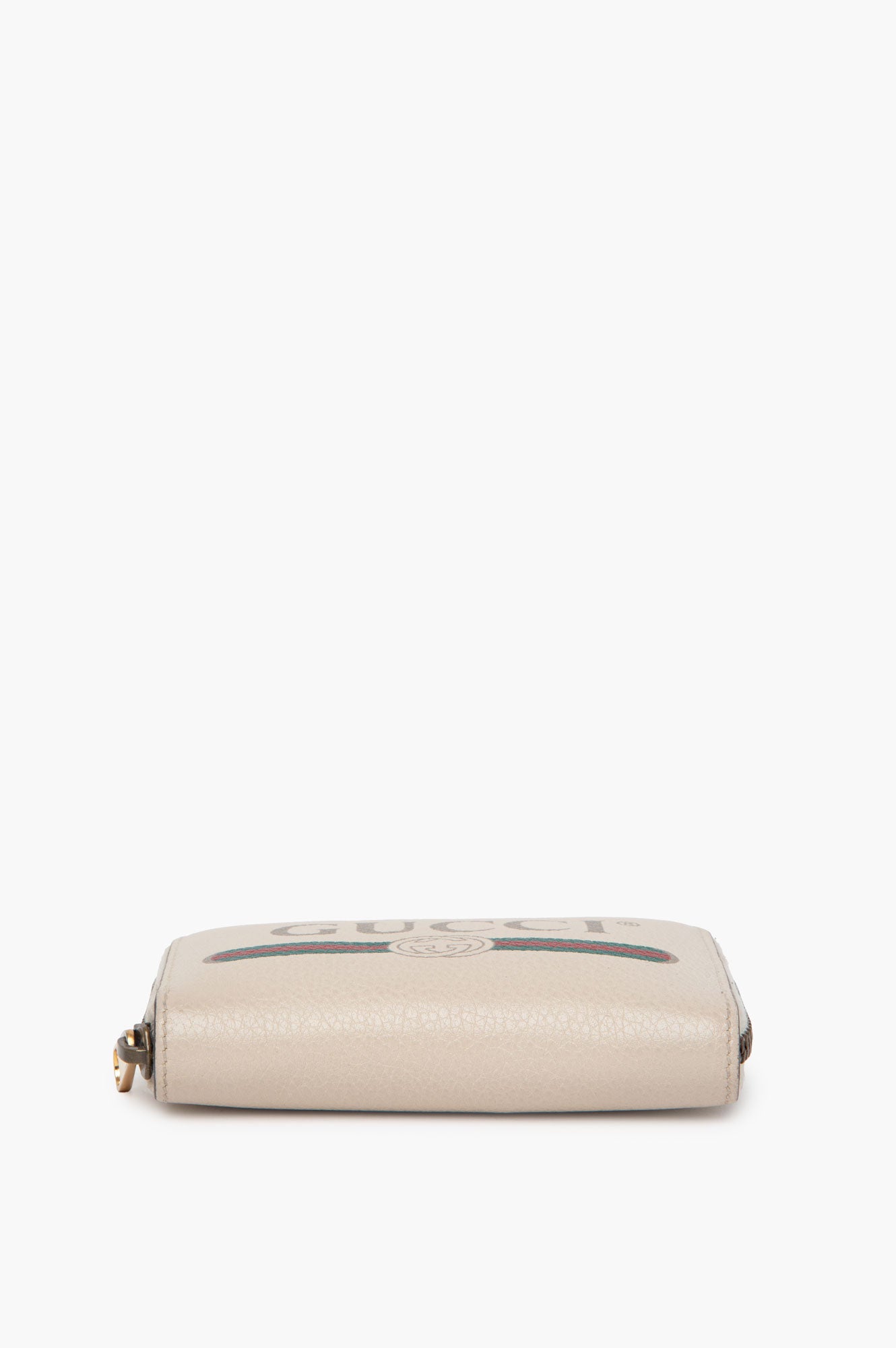 Gucci Beige Leather Zip Cardcase