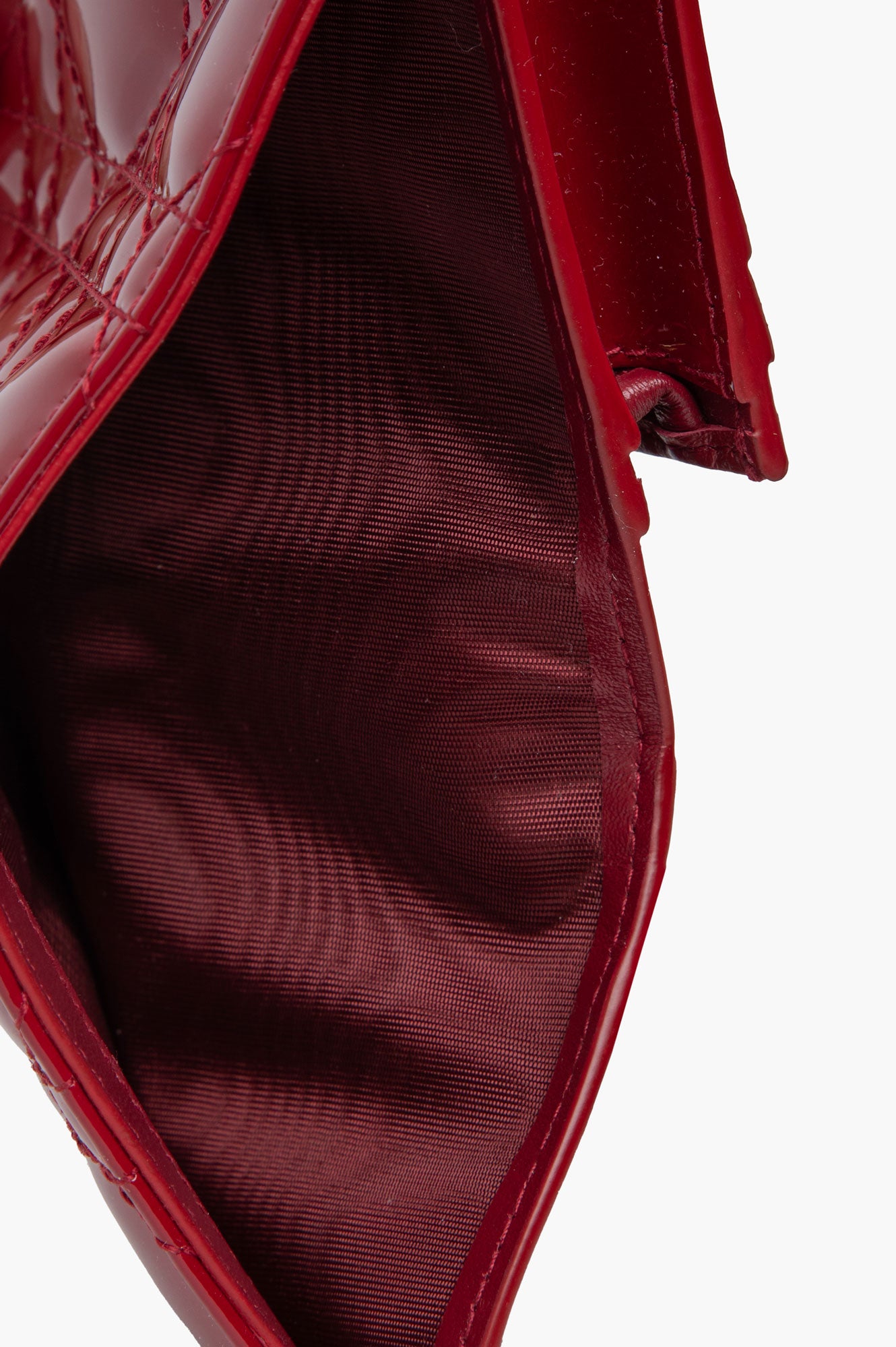 Christian Dior Red Patent Lady Dior Gardenia Wallet