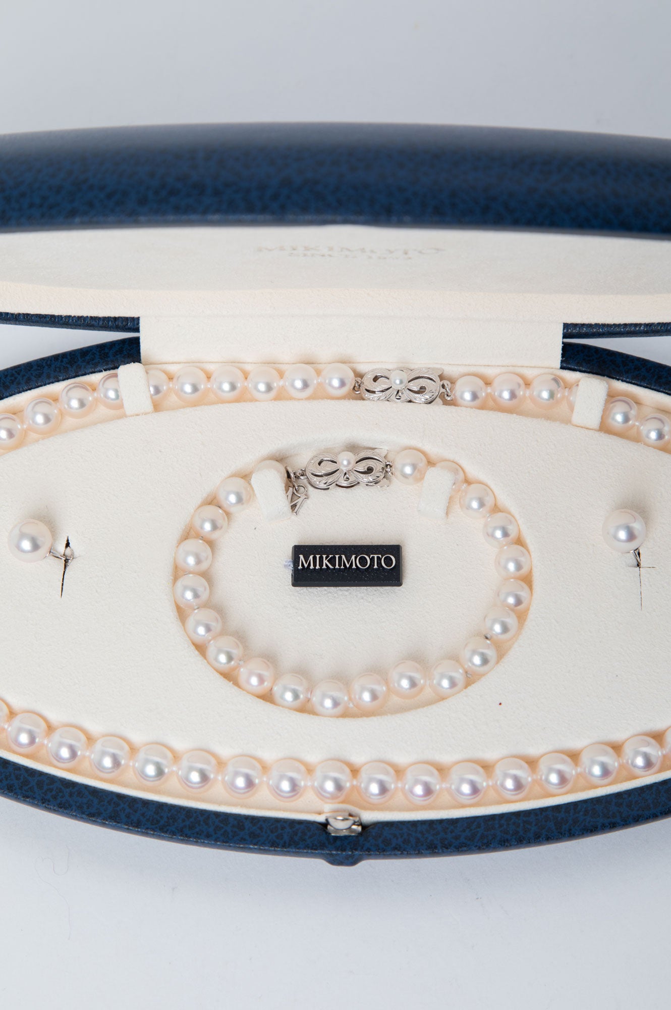 Mikimoto Akoya Pearl 18K Necklace Bracelet and Earrings Set