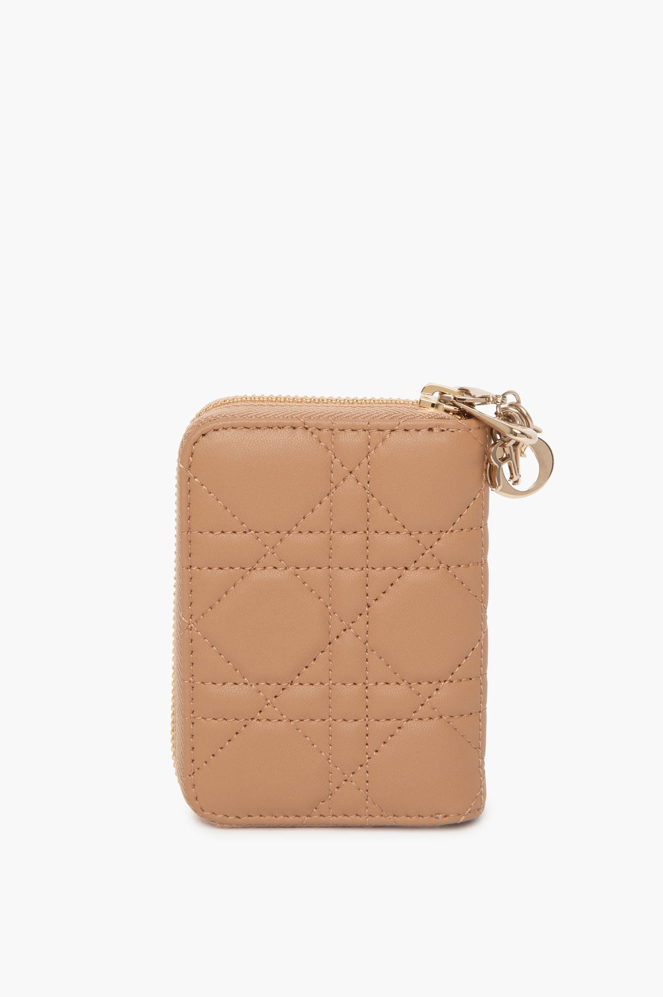 Christian Dior Sand Small Lady Dior Voyageur Coin Purse