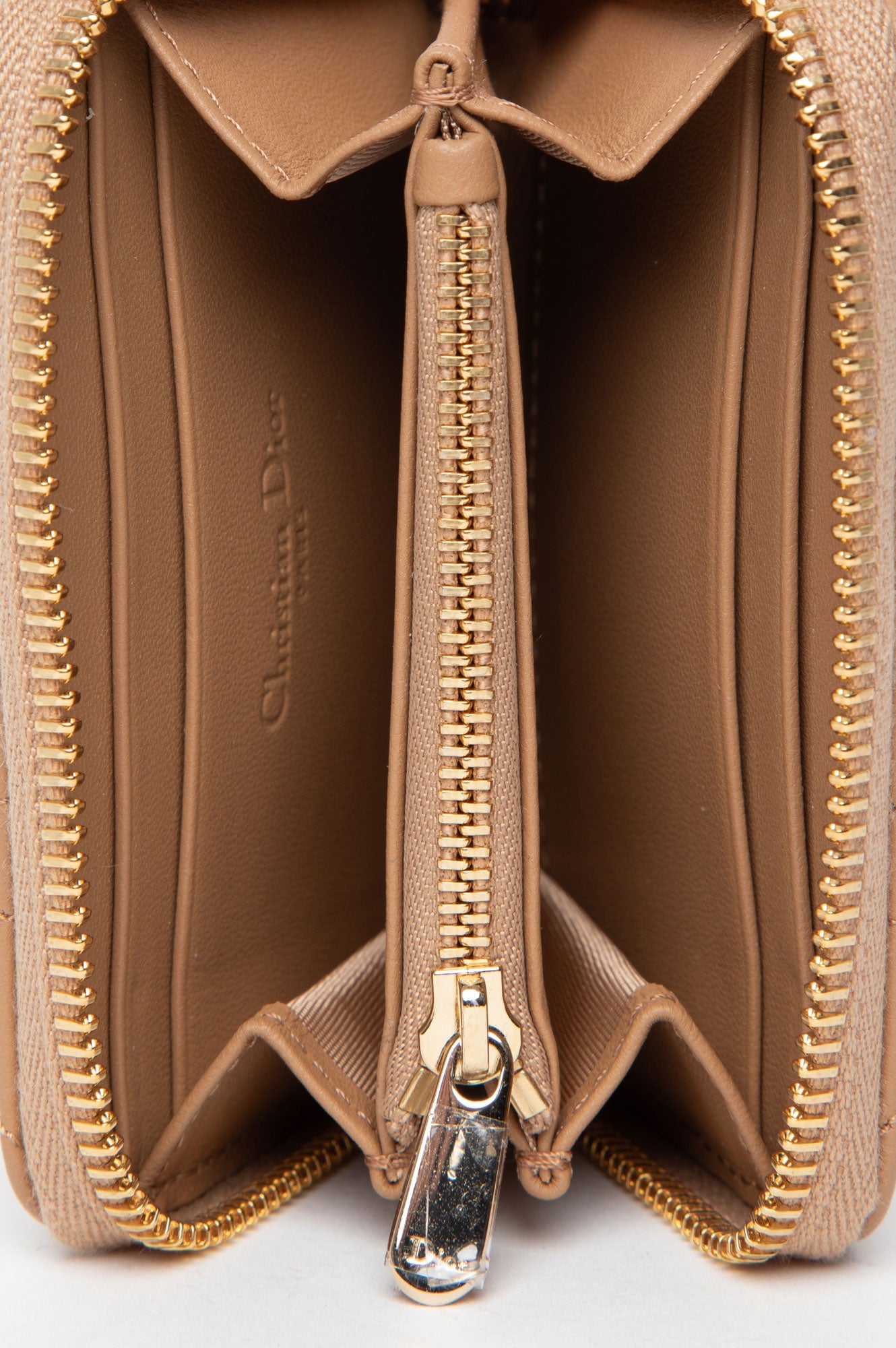 Christian Dior Sand Small Lady Dior Voyageur Coin Purse