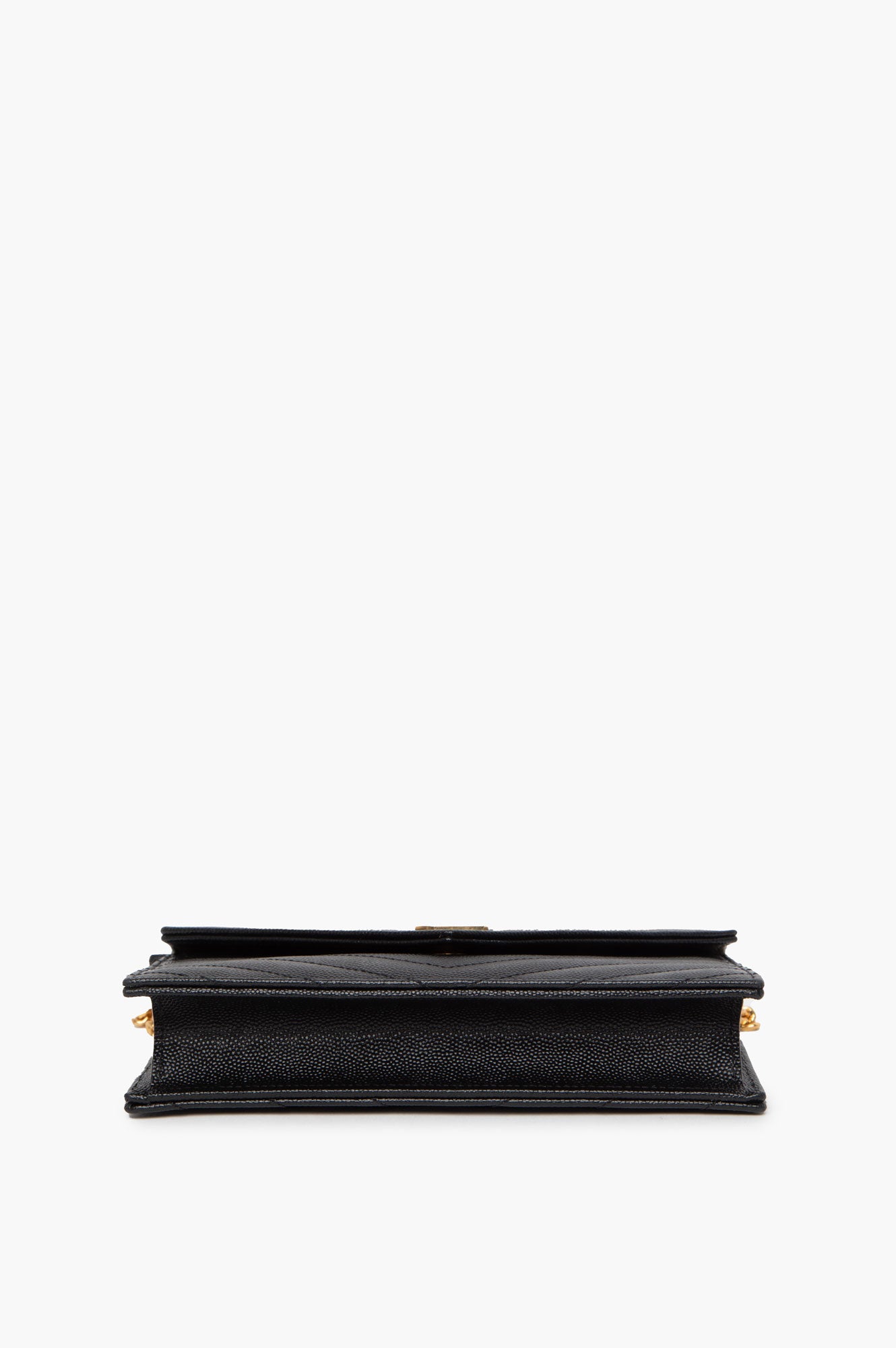 Saint Laurent Black Cassandre GHW Wallet On Chain