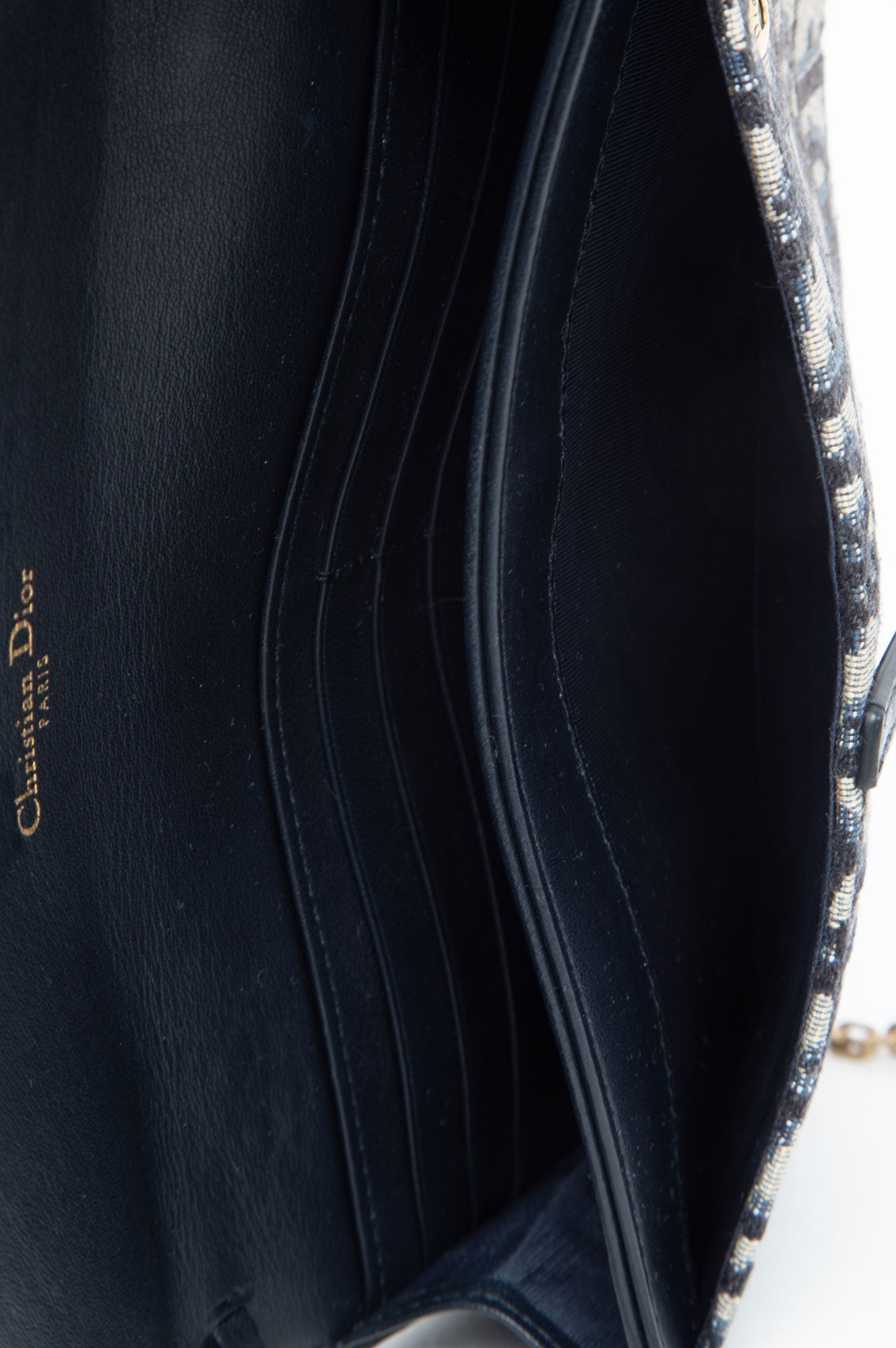 Christian Dior Oblique Saddle Wallet On Chain With Pouch