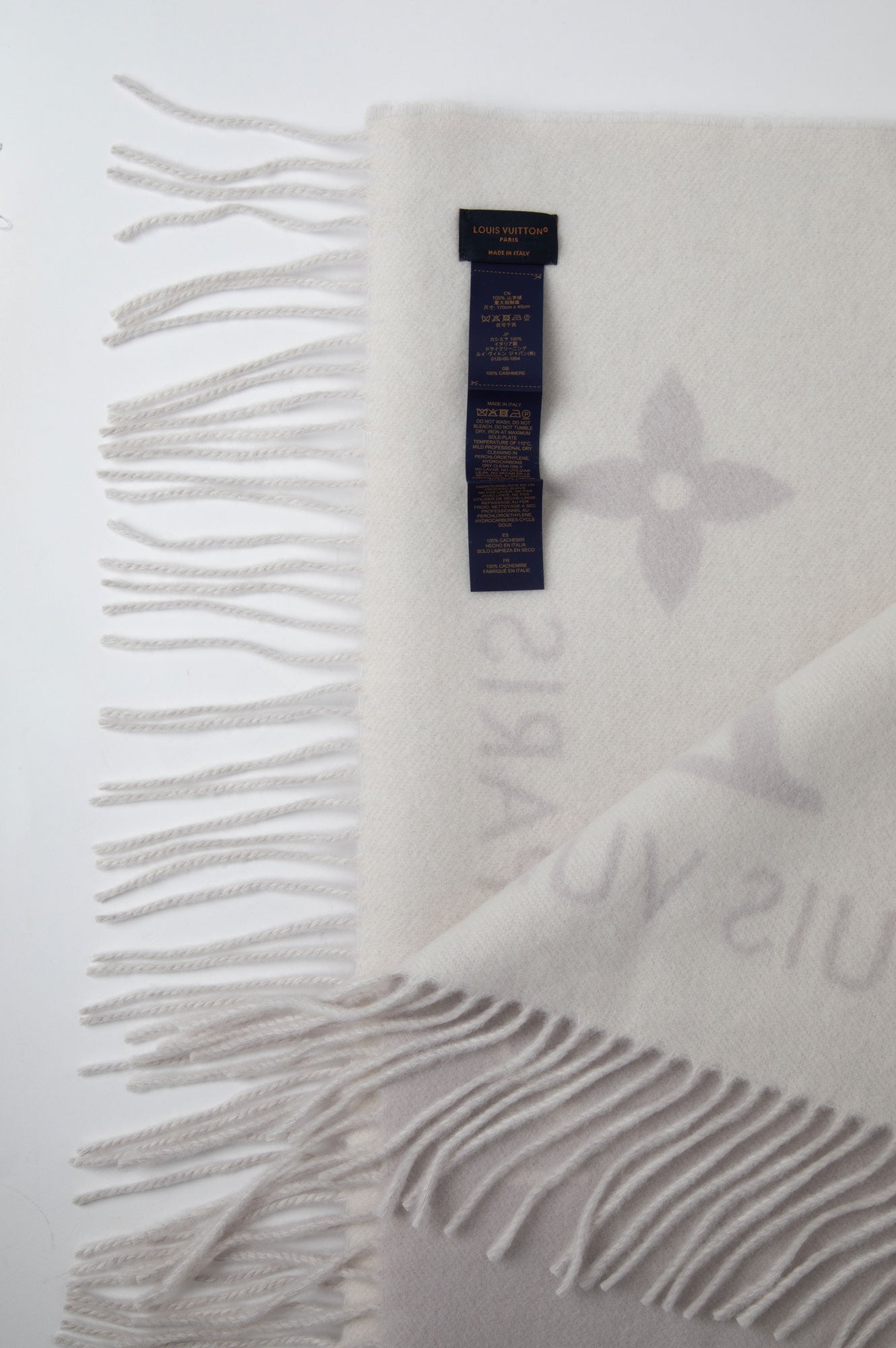 Louis Vuitton Light Grey Reykjavik Cashmere Scarf