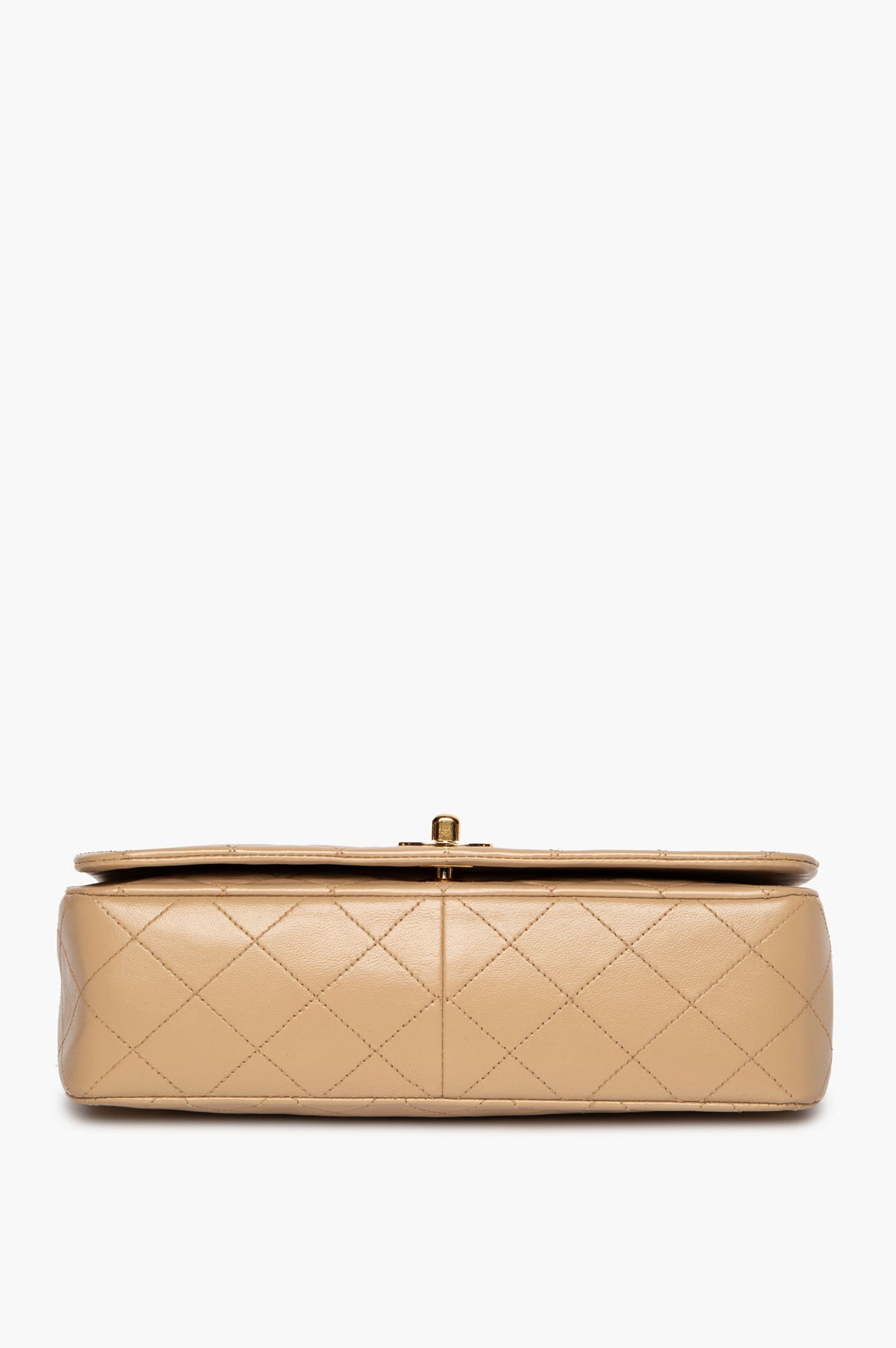 Chanel Vintage Beige Quilted Lambskin 24k GHW Timeless Classic Flap Bag