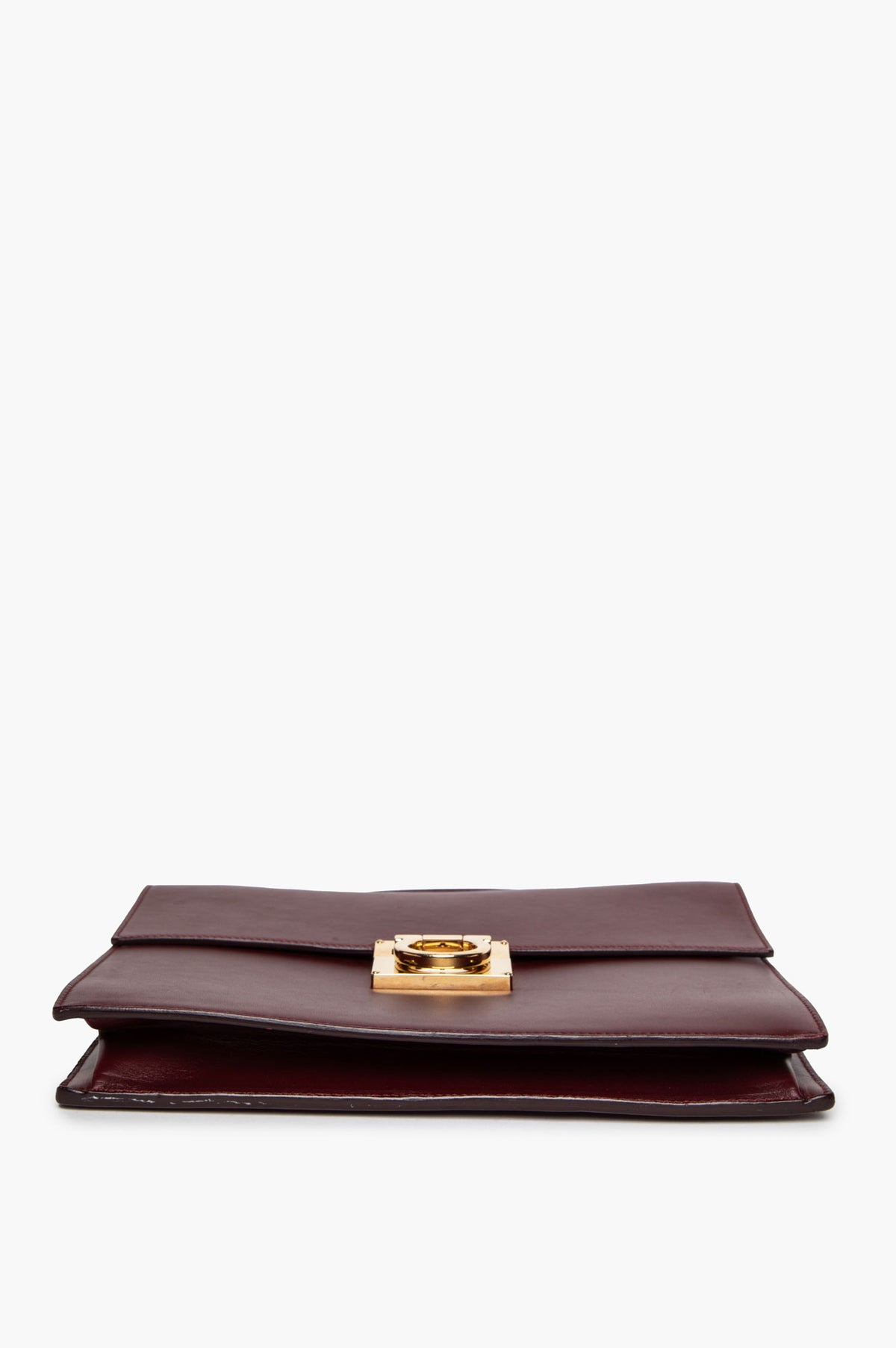 Salvatore Ferragamo Burgundy Leather Marisol Top Handle Bag