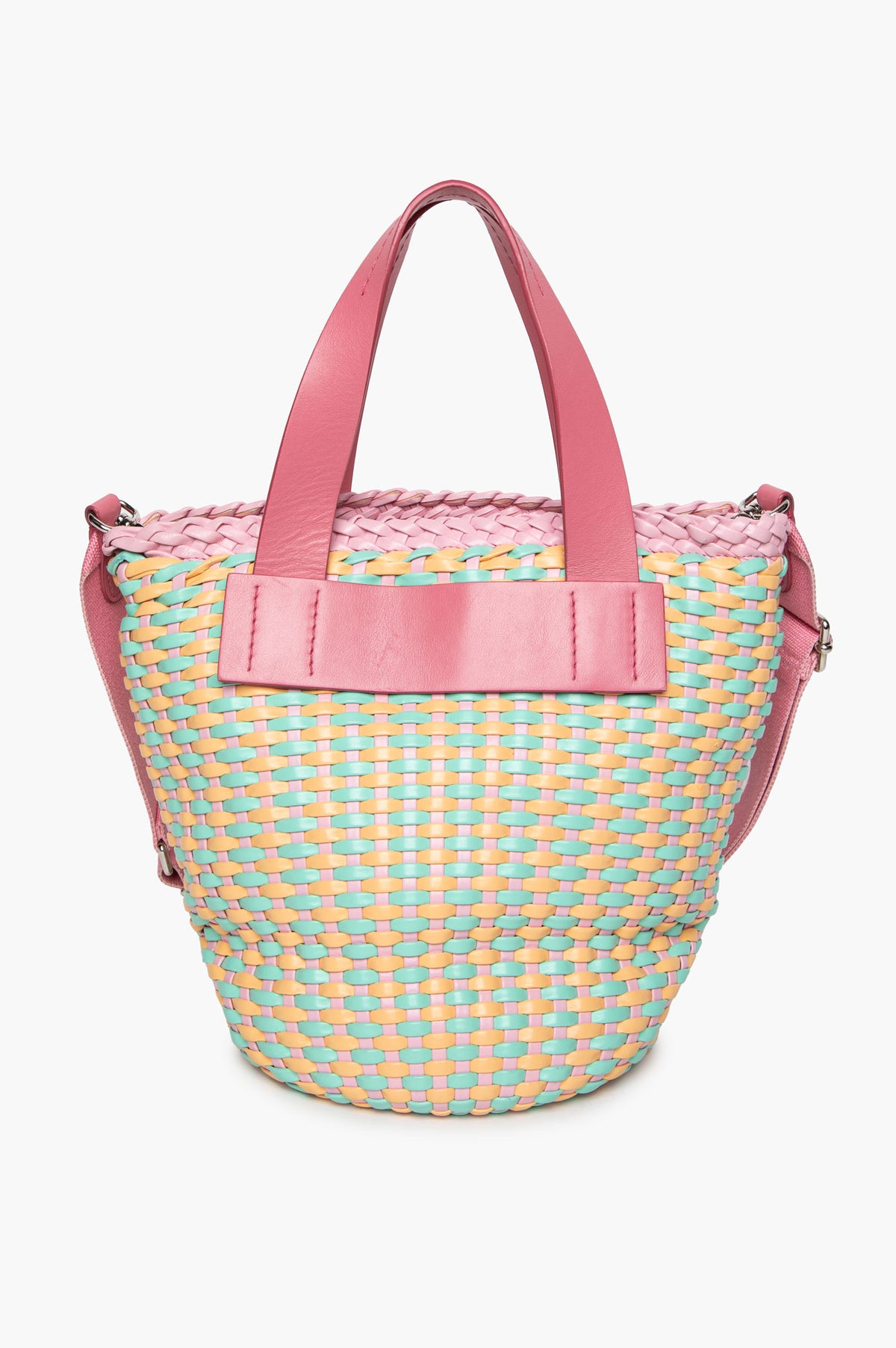 Miu Miu Pastel Faux Leather Woven Basket Tote