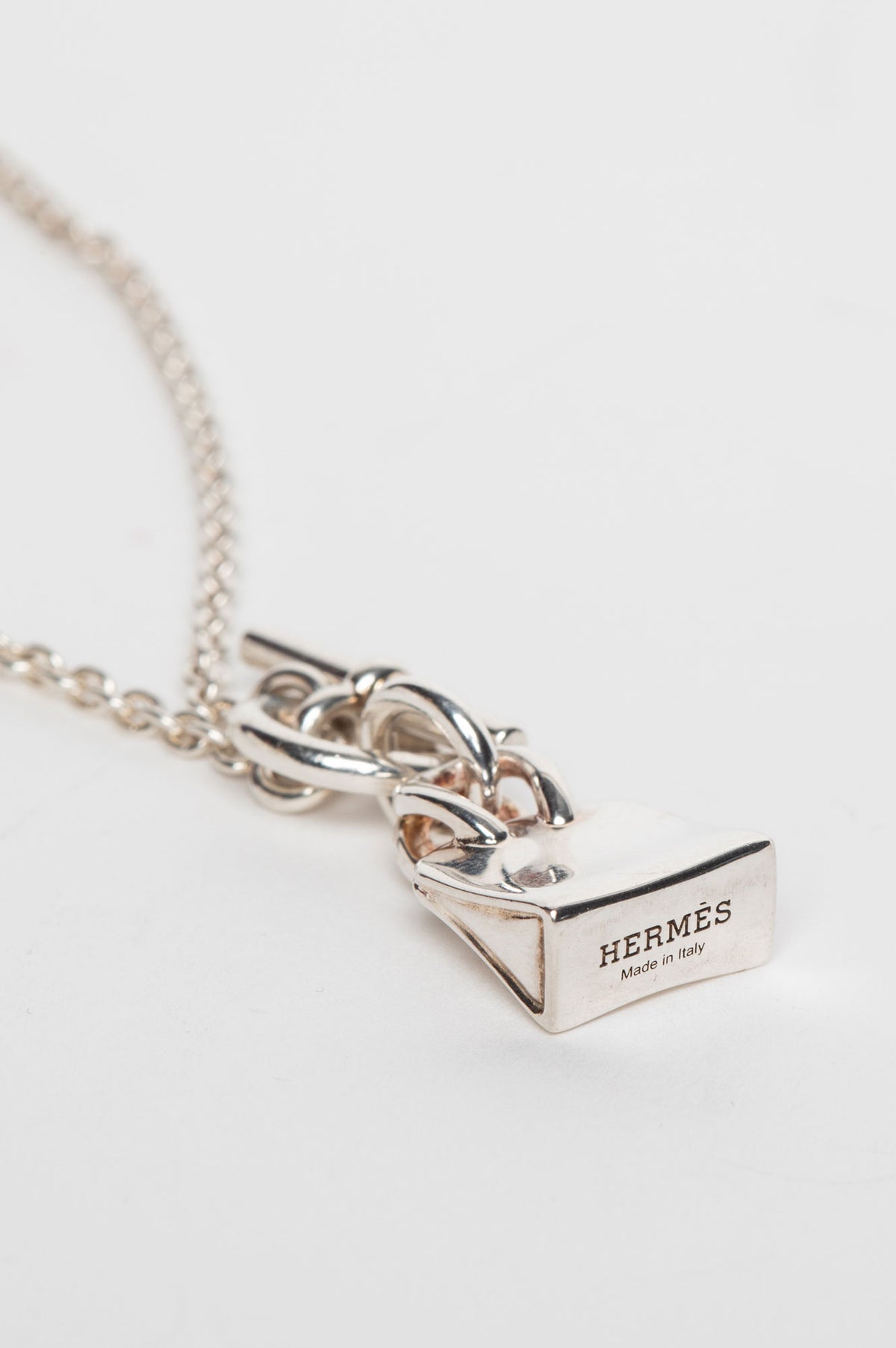 Hermès Sterling Silver Amulettes Birkin Pendant Necklace