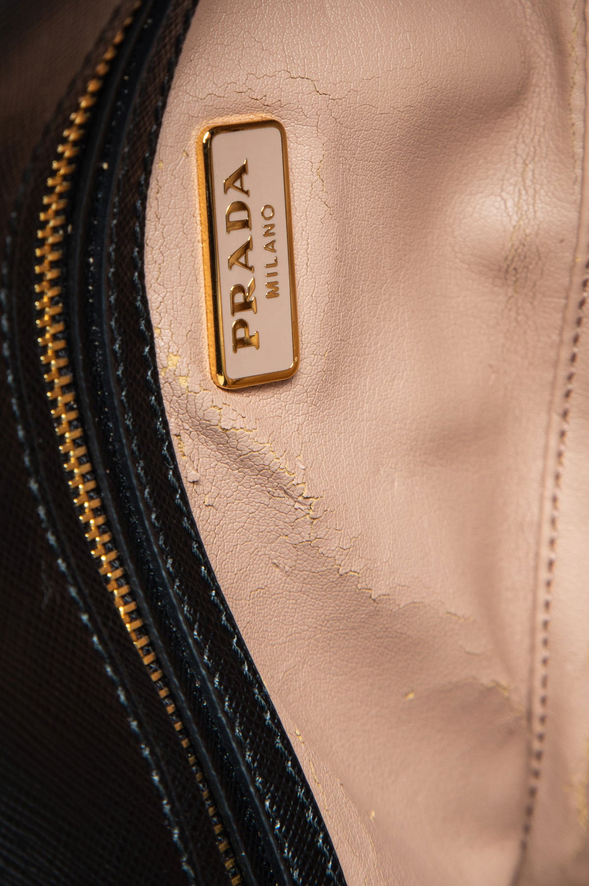 Prada Black Saffiano Lux Pattina Shoulder Bag