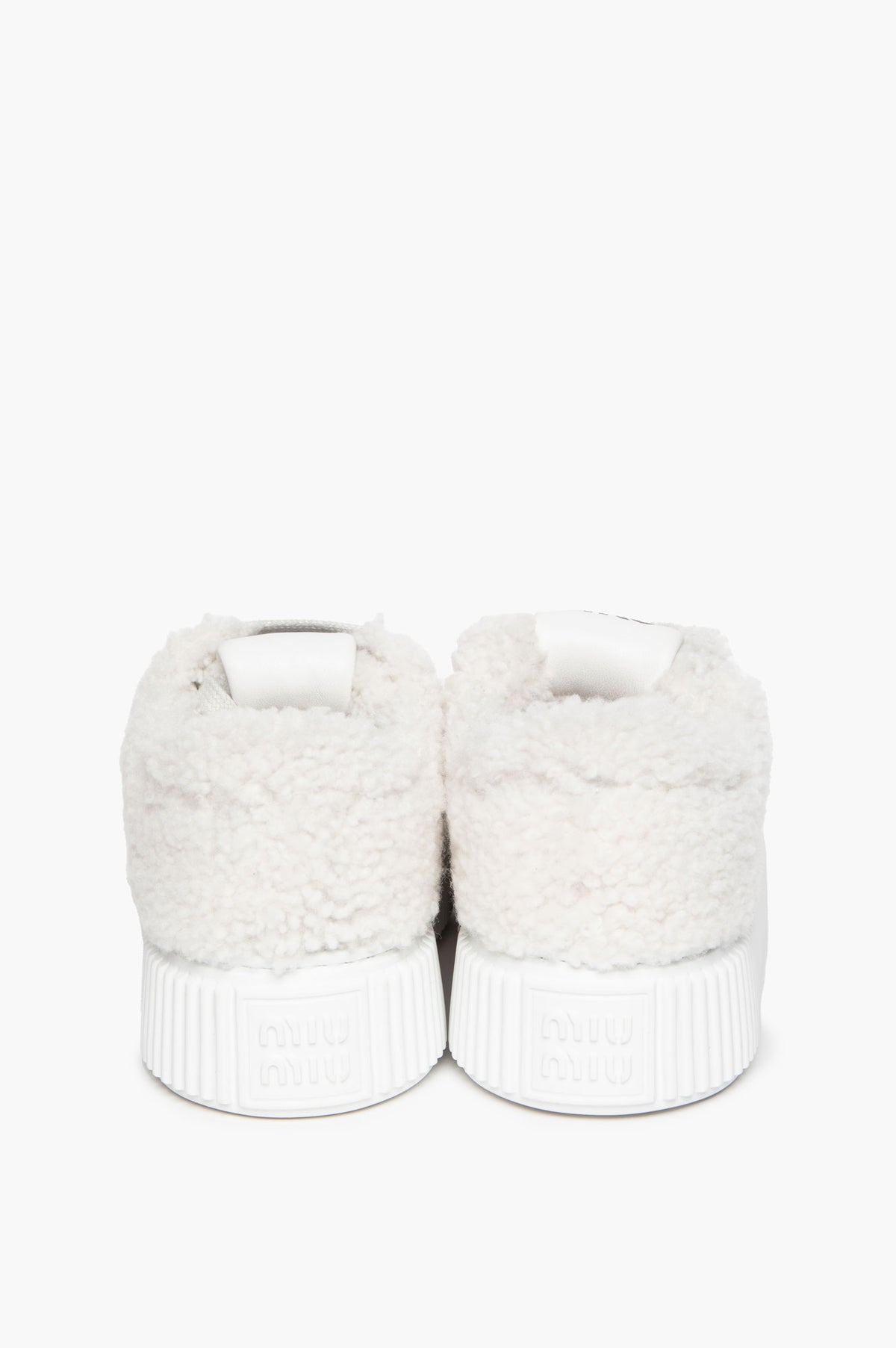 Miu Miu White Shearling Sneakers Size 35.5
