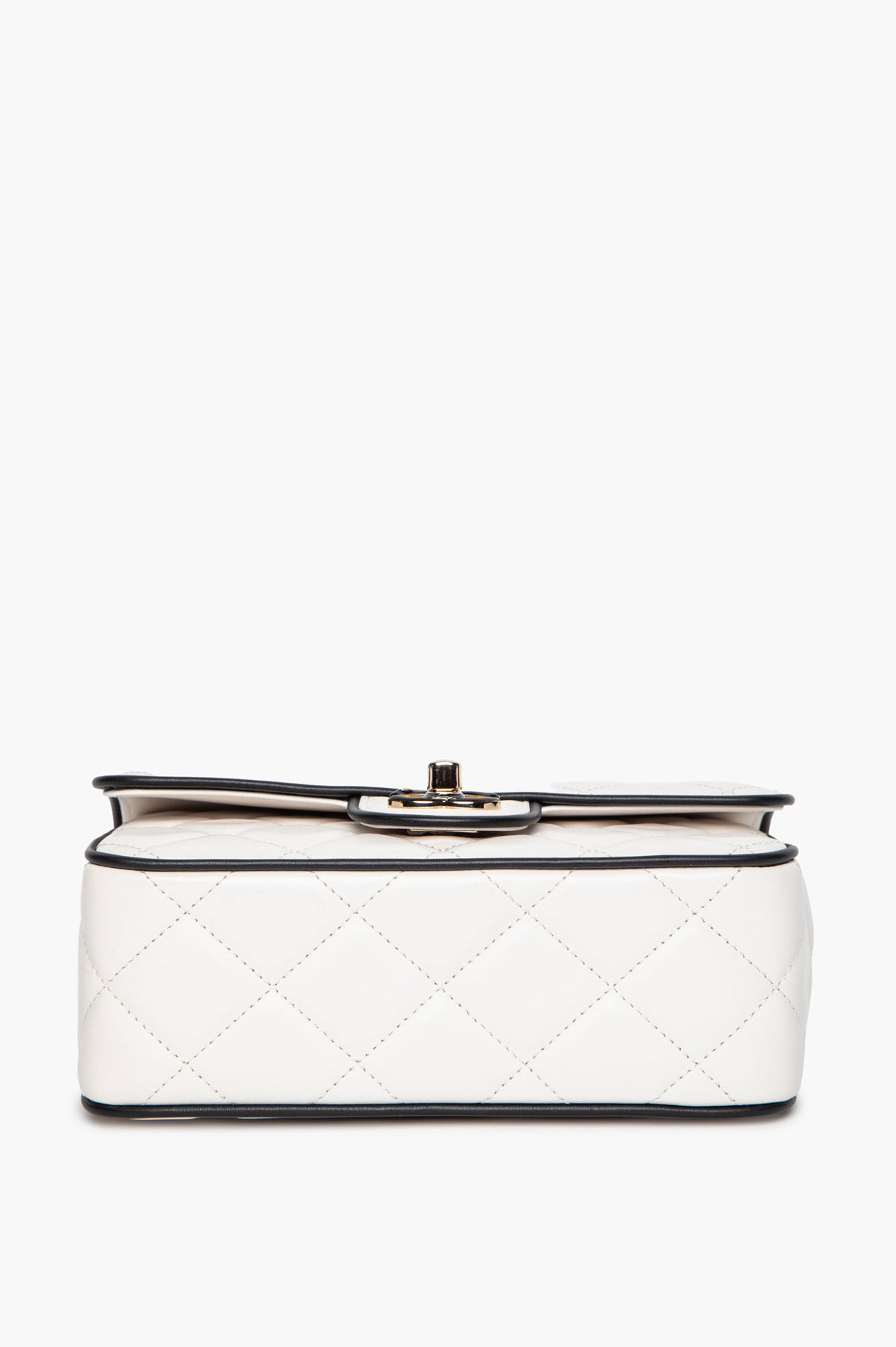 Chanel Spring 25P White/Black Lambskin Mini Graphic Frame Flap Bag