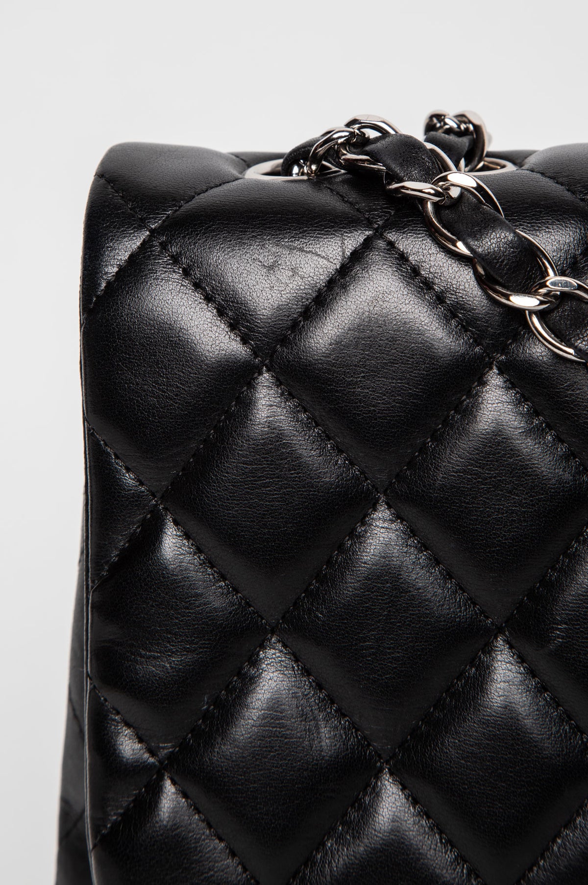 Chanel Black Lambskin Large Single Flap Bag