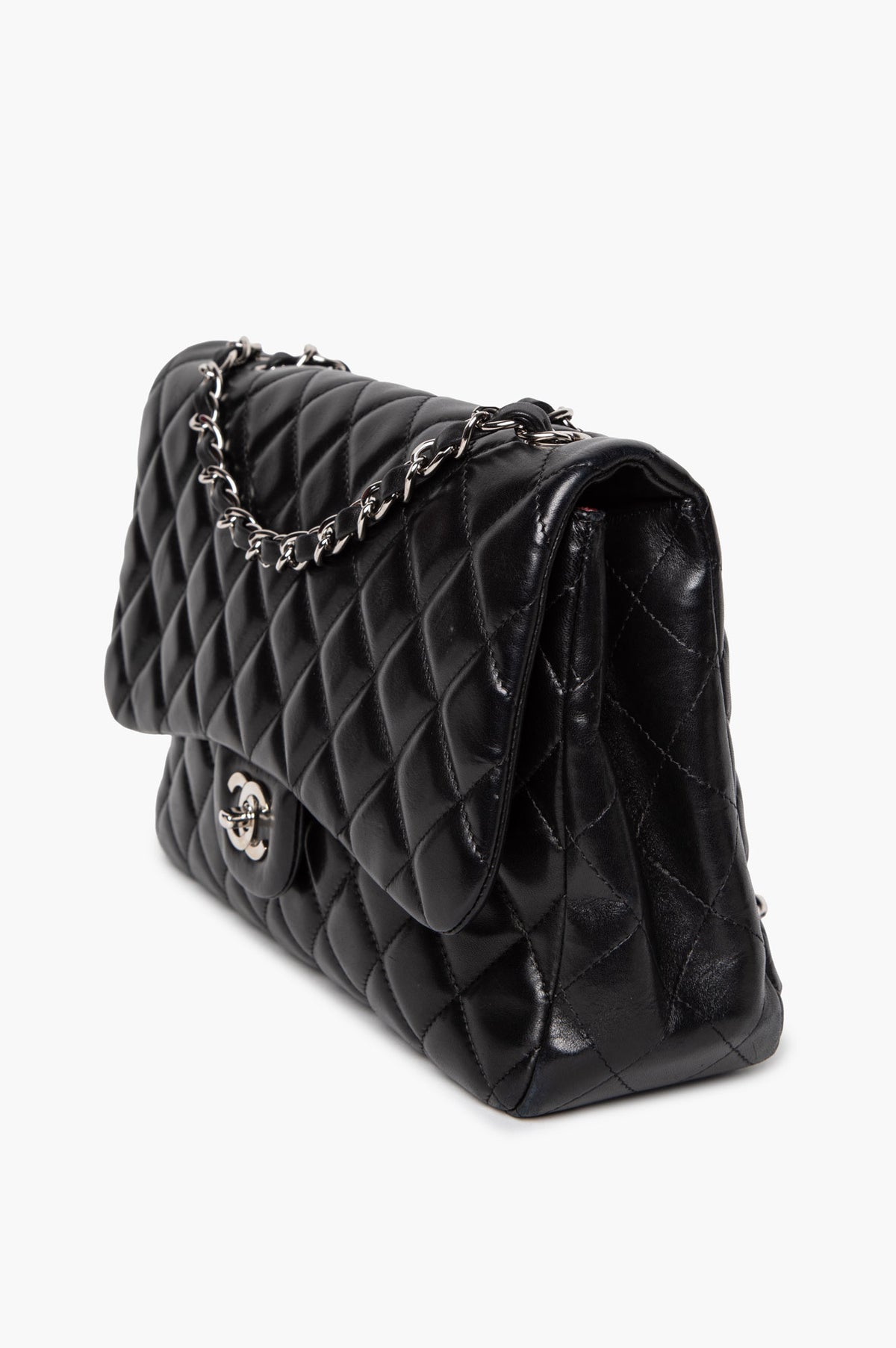 Chanel Black Lambskin Large Single Flap Bag