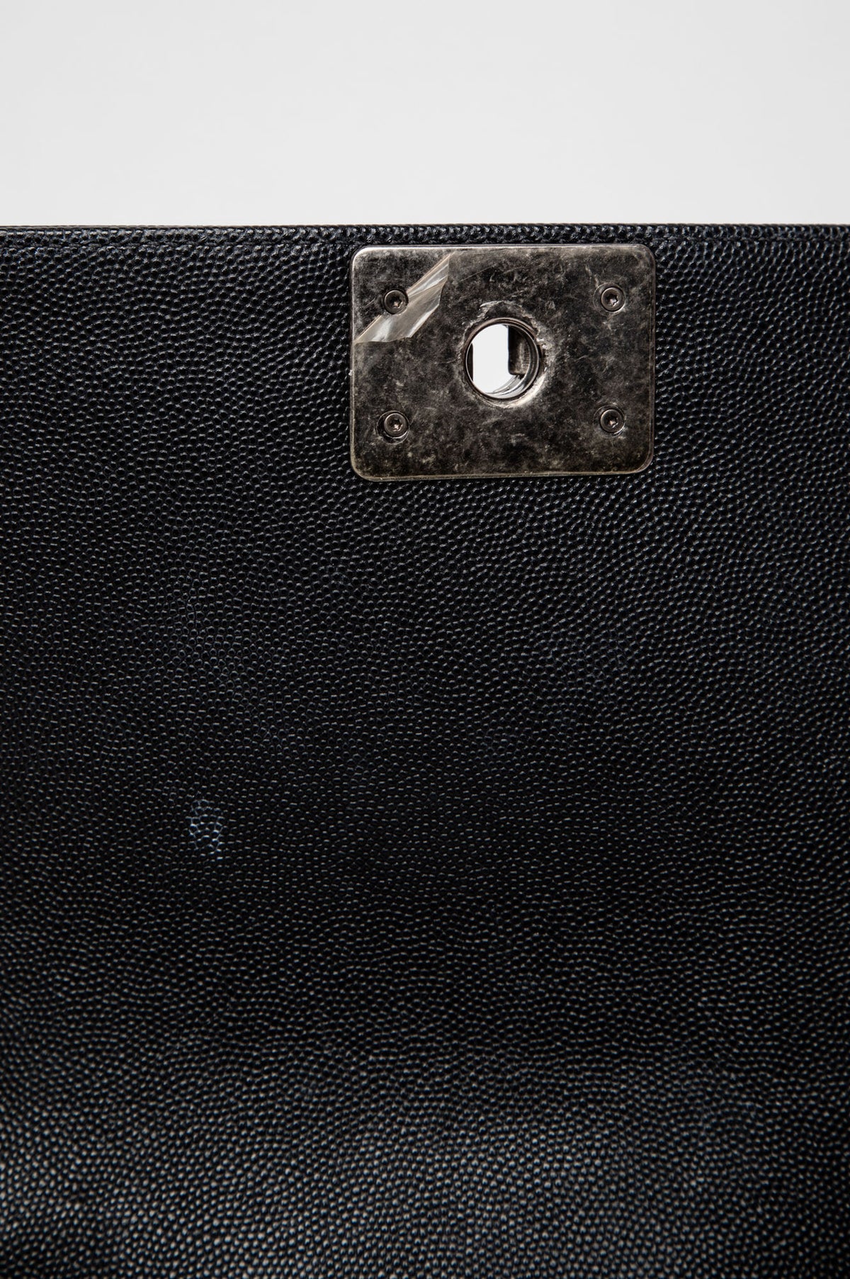 Chanel 2021 Black Caviar Antiqued Silver Hardware Small Boy Bag